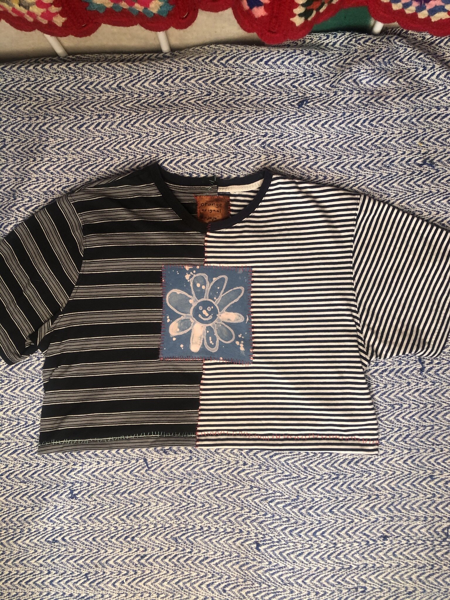 bff tshirt with bleach drawn patch