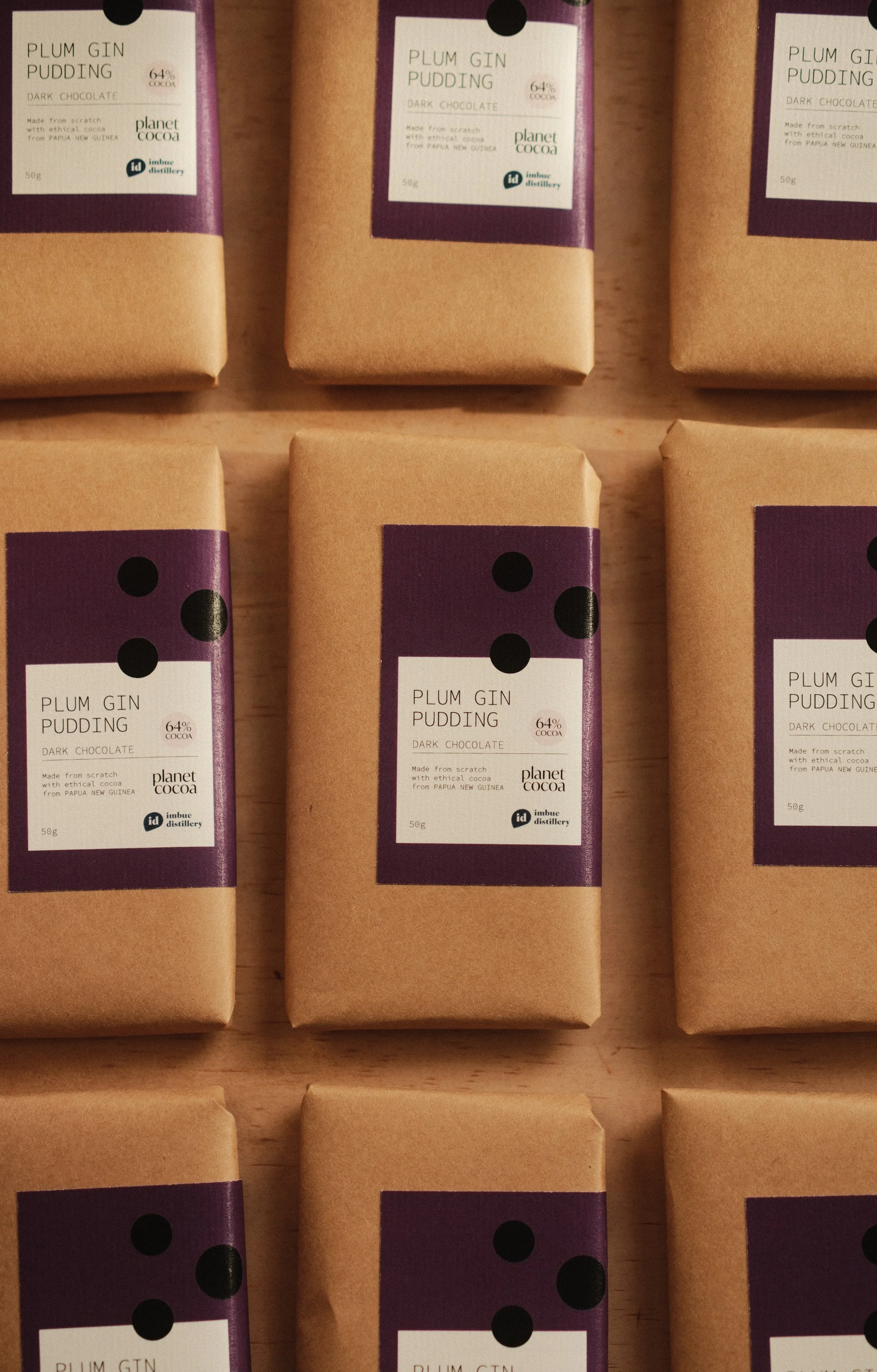 Plum Gin Pudding | Dark Chocolate 64%