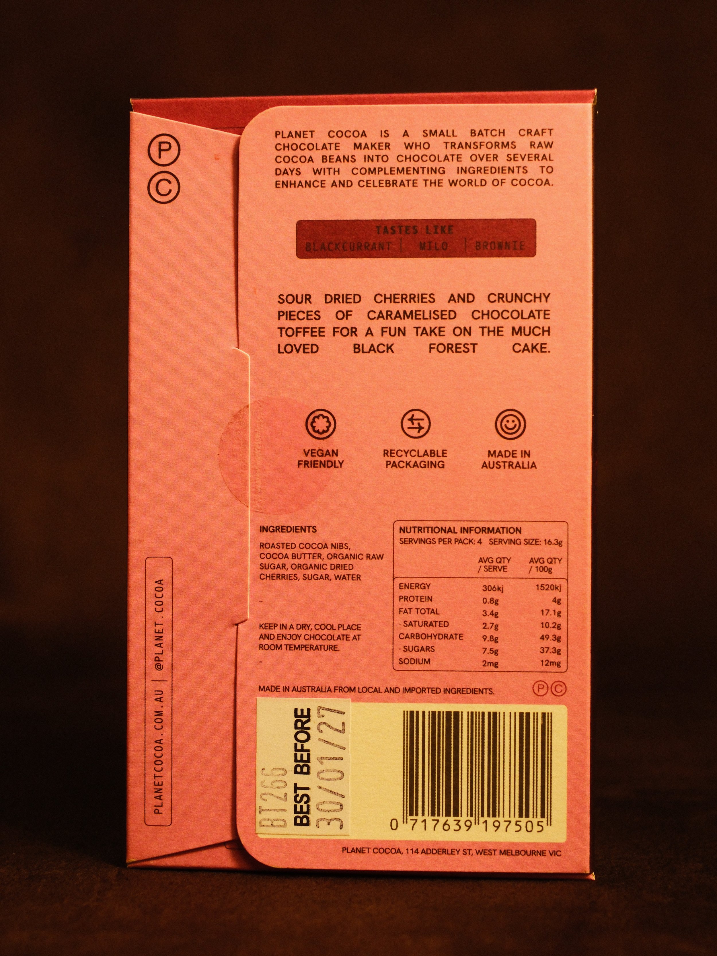 Black Forest Dark Chocolate Bean to Bar Planet Cocoa