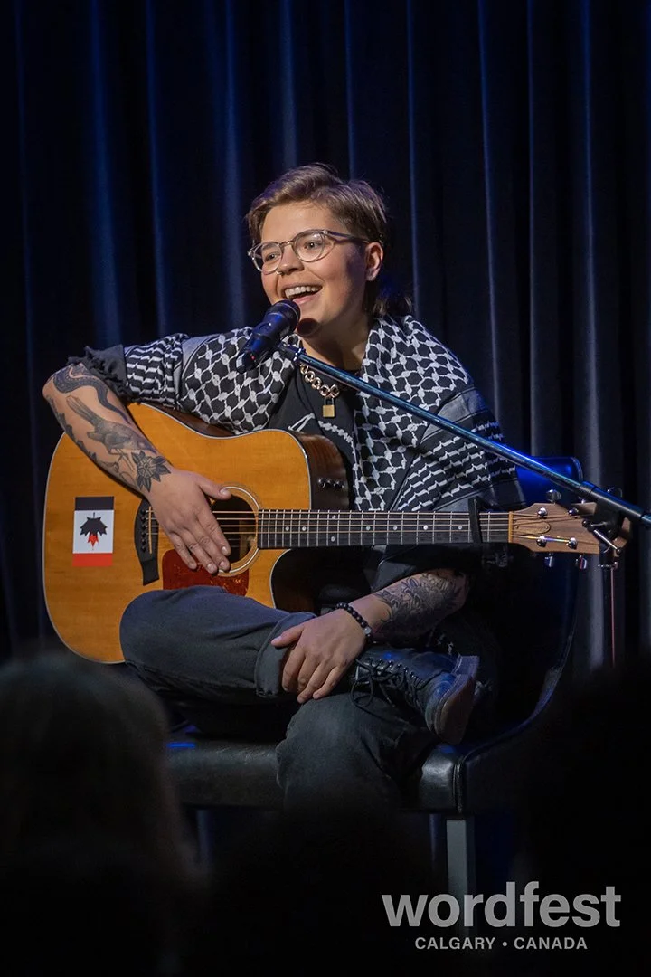 Performance at Wordfest's "A Celebration of Trans Story Telling."  Photo by David K. 2024.