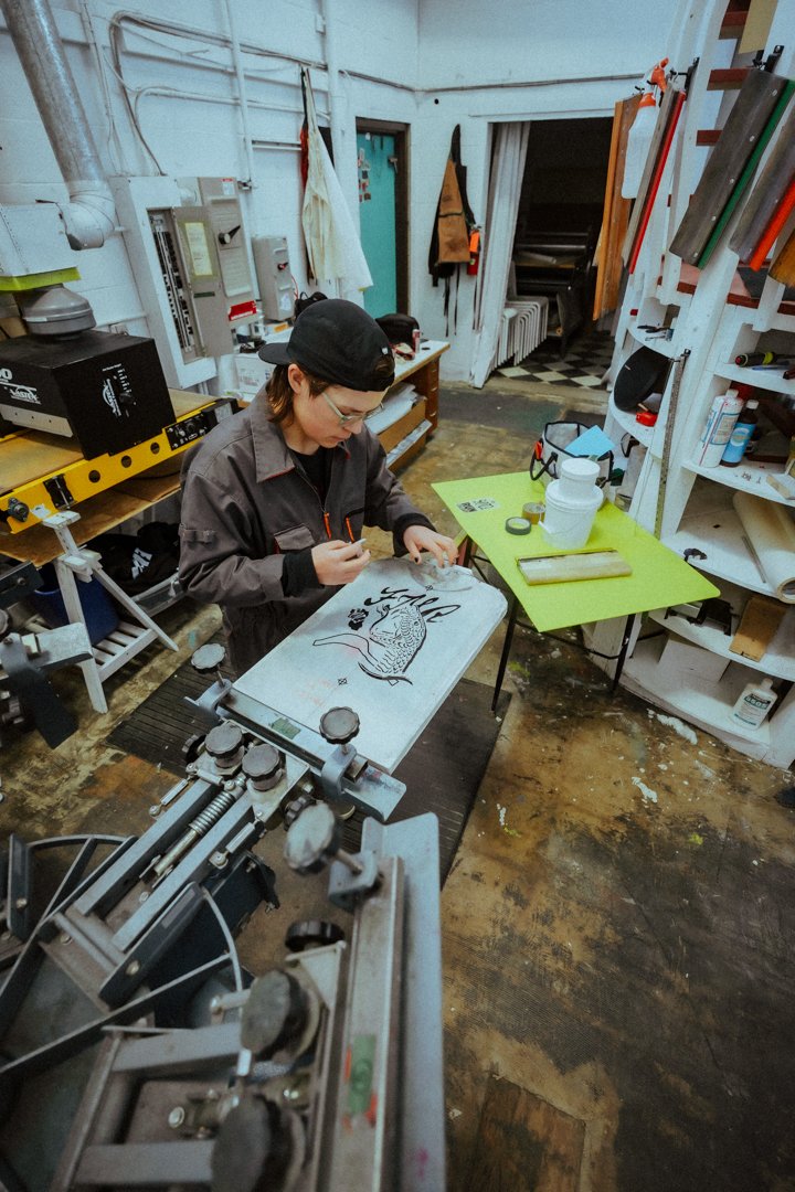 Printing in Studio. Photo by Adam Steel. 2025.