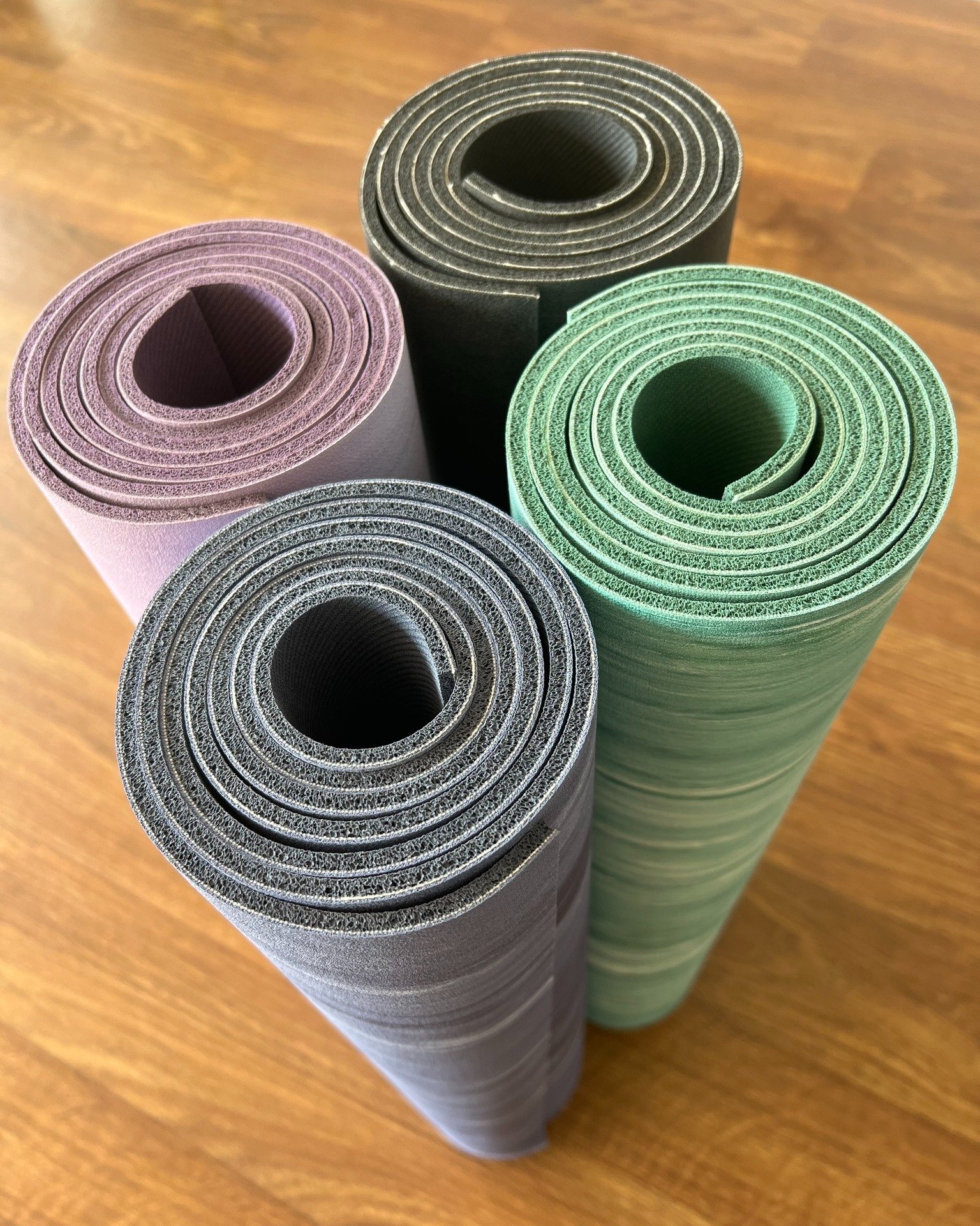 Have you checked out our new studio mats?

If you've only ever practiced on a soft, foamy, PVC mat, we'd love for you to feel the difference of practicing on a solid, sticky, natural rubber mat.

No shade to PVC mats, they're affordable, easy, and th