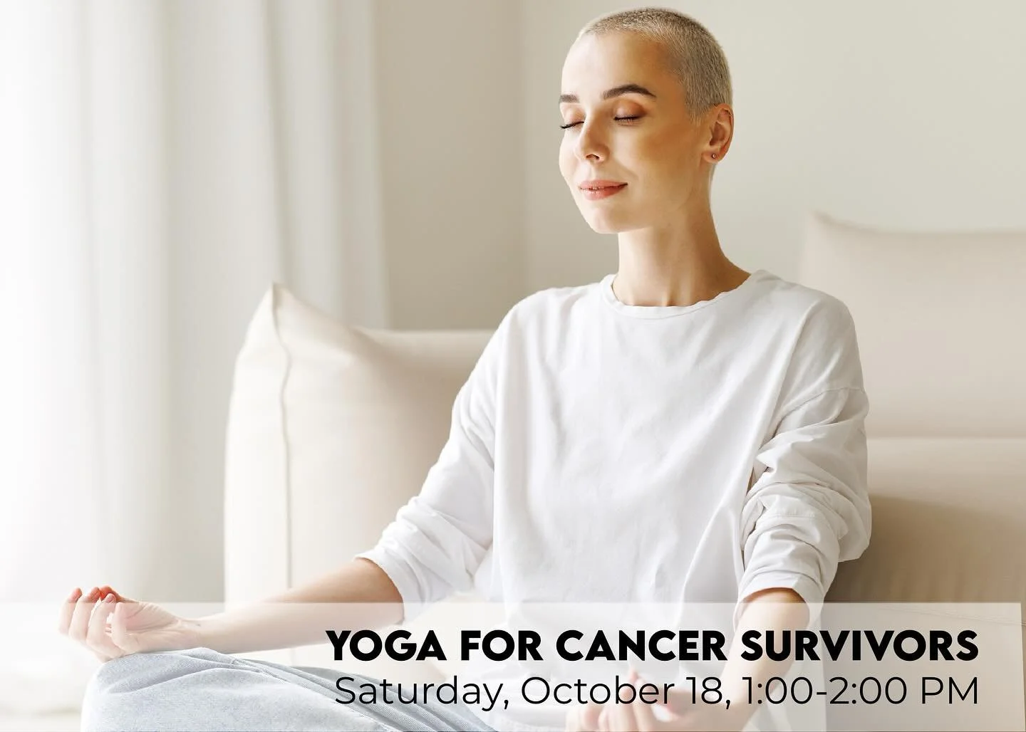 This Saturday we have two special free classes to offer to our community and friends.

Our wonderful Linda, who is certified in oncology yoga, will lead a gentle Yoga for Cancer Survivors class from 1-2 pm that will help those living through cancer t