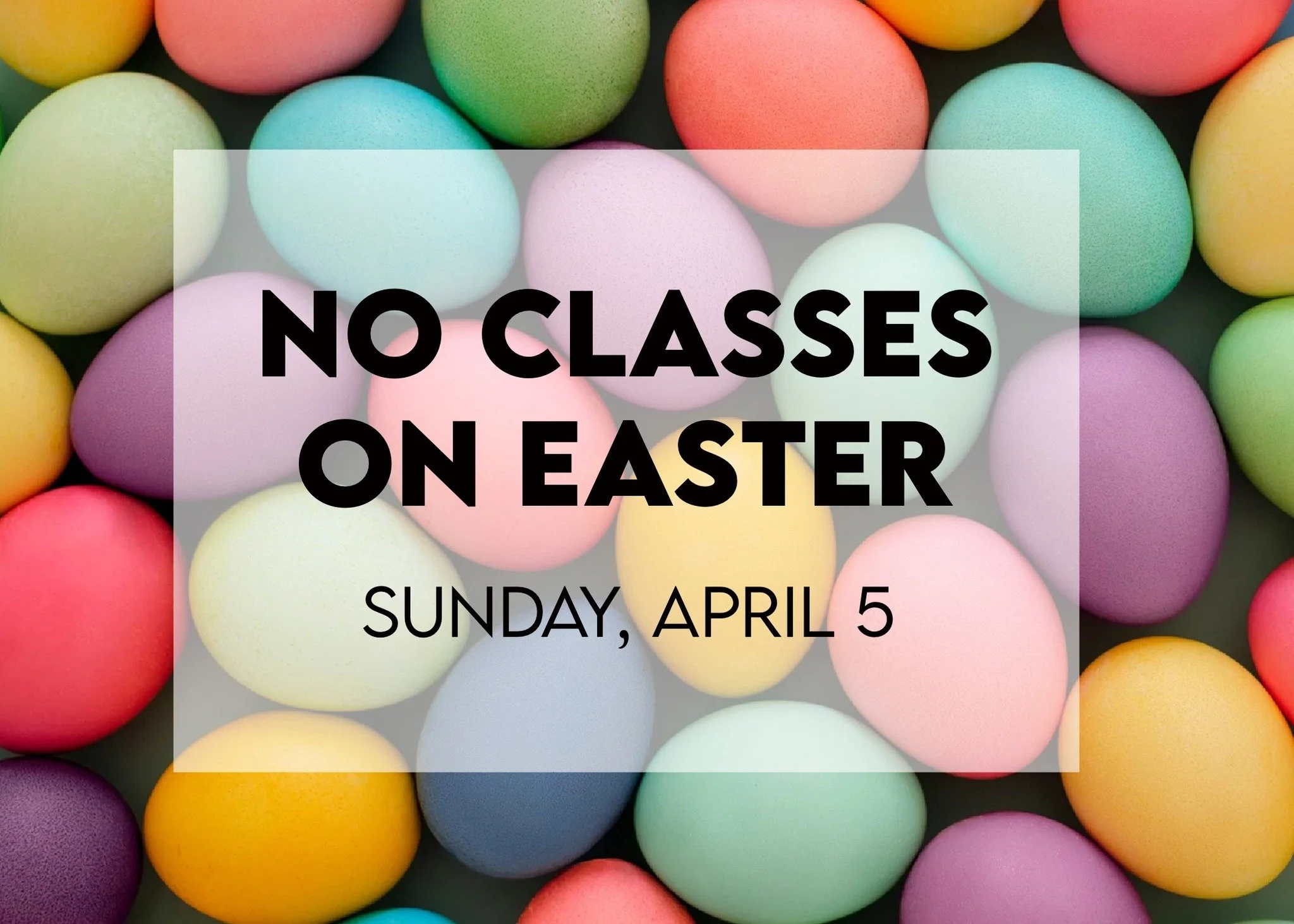 Please note, friends. The studio will be closed on Sunday, April 5th for Easter. 🐰