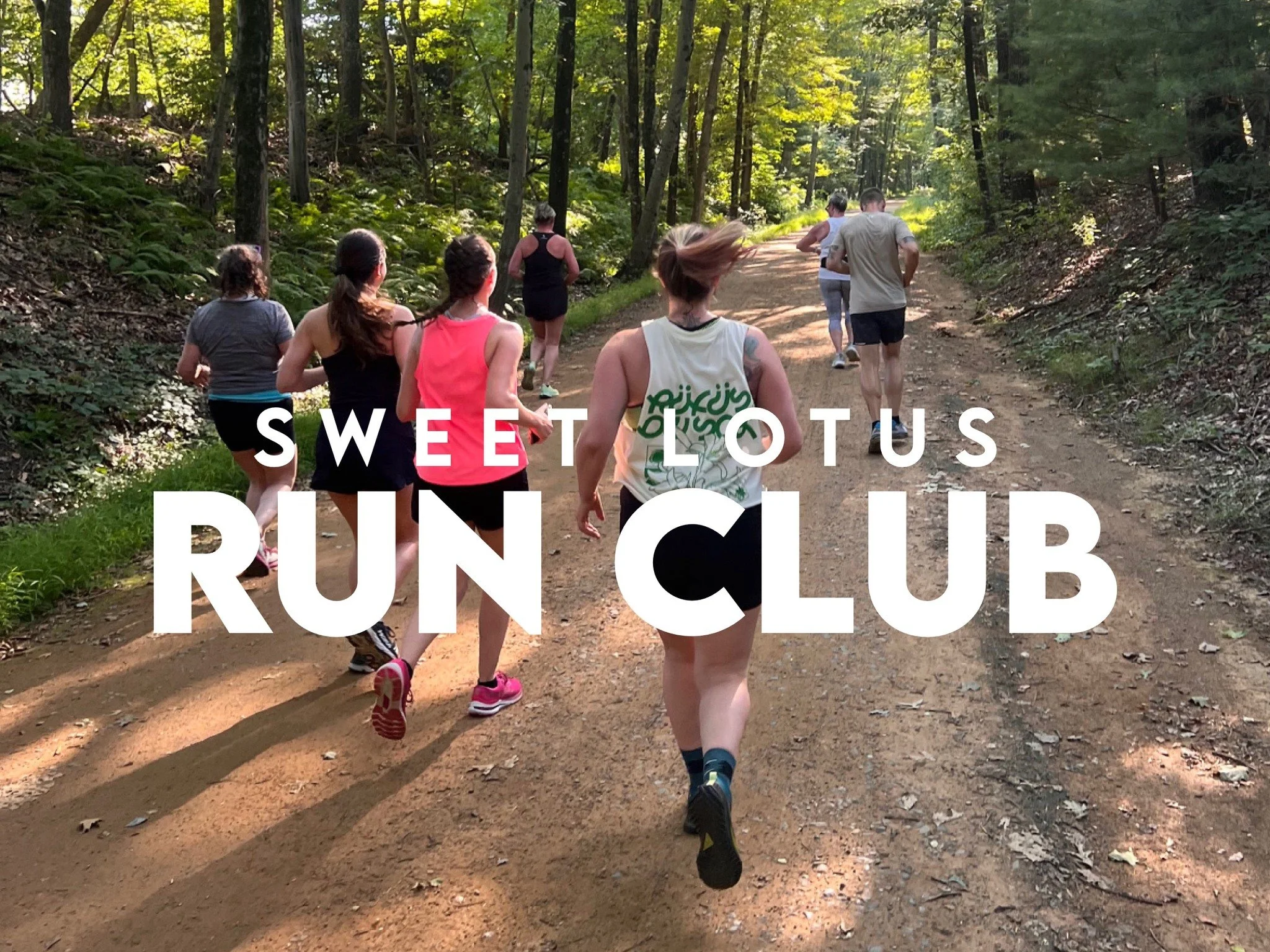 Join us every Friday starting June 5th for a free community gathering: Sweet Lotus Run Club.

We'll gather from 5-7pm each week from June through September for a fun group run on the Rockville Spur of the Rail Trail. Free parking is available in the 