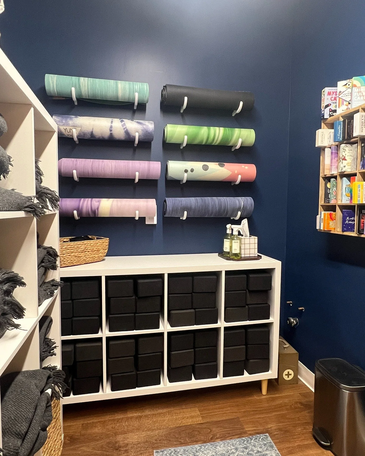 New to yoga? Worried that you don't have what you need?

Not to worry--we have plenty of props and supplies to share with you. 

Our prop room is chock full of all sorts of yoga mats, loads of foam blocks, piles of cozy blankets, baskets of straps an