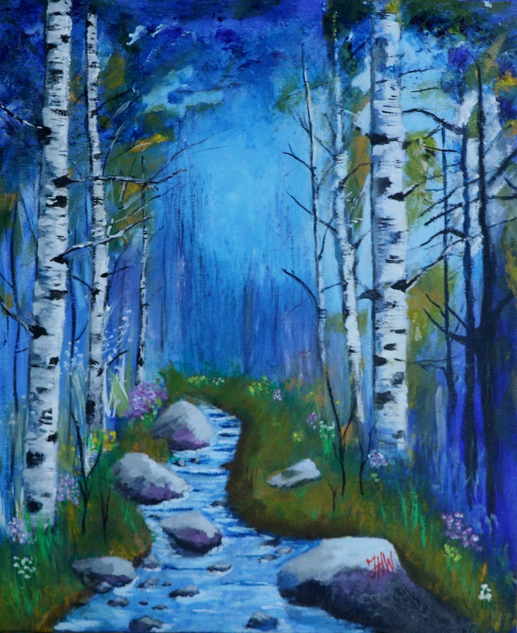 Birch Trees by the Burn by Frank Whaley