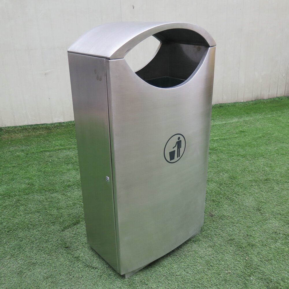 Arch topped commercial outdoor trash rubbish bin.jpg