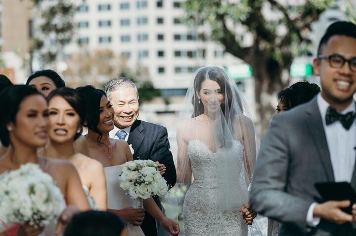 If you choose to wear your wedding veil over your face then I usually suggest whoever is walking you down the aisle to lift it during the giving away so your face isn't covered during the whole ceremony. Or you can just have it back to begin with. Th