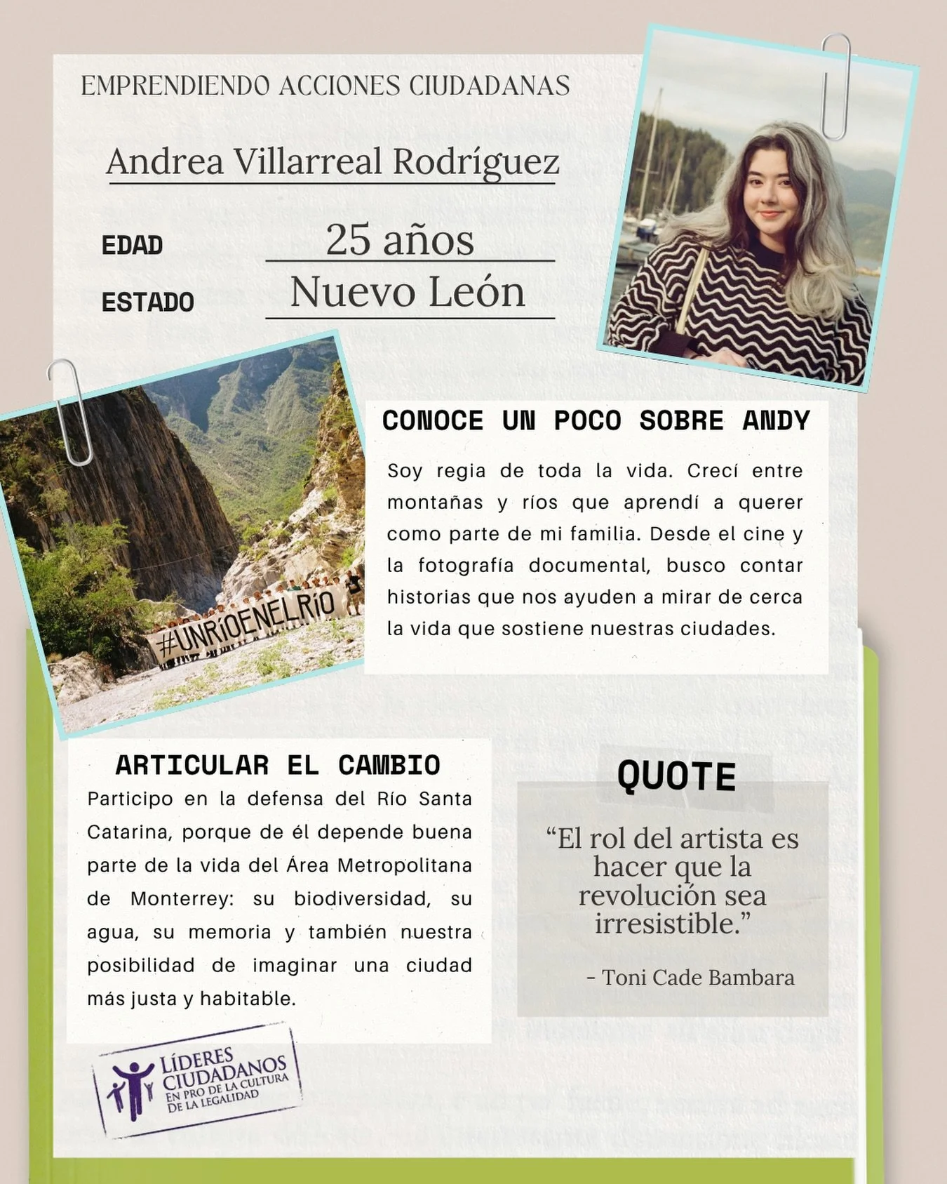 Emprendiendo Acciones Sociales: conoce a Andy Villarreal y como defiende la ciudad a trav&eacute;s del arte 🌱🏞️ #emprendiendoaccionessociales #lideresciudadanos #arte #unr&iacute;oenelr&iacute;o
