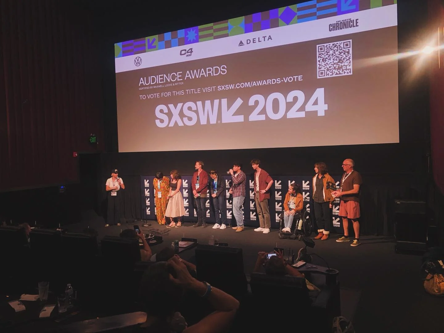 Sanzipant&rsquo;s own @lousanzwrites onstage at @sxsw for the world premiere of #Audrey #audreyfilm #ausfilm #australiansinfilm