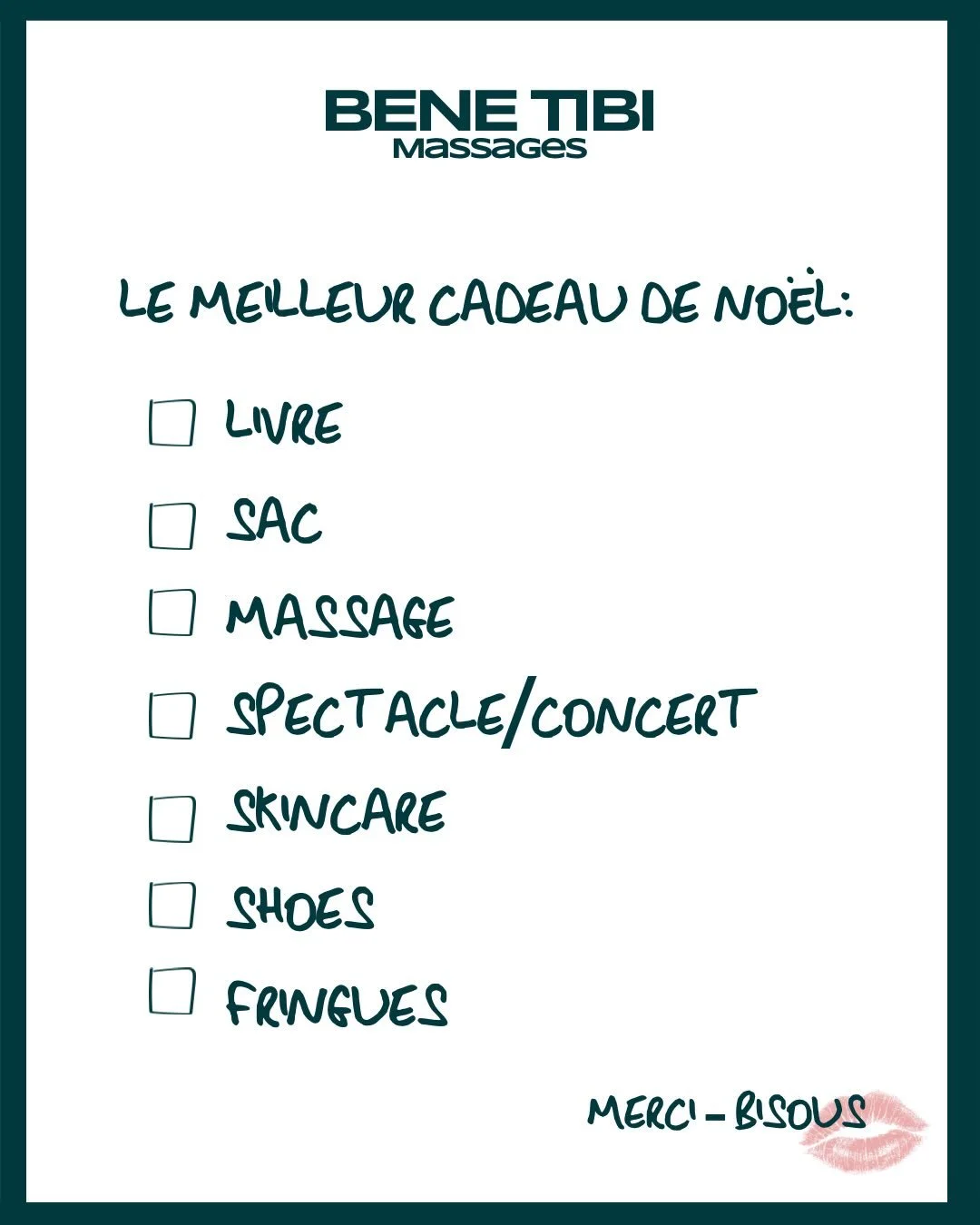 Qu'allez-vous mettre sur votre liste au P&egrave;re No&euml;l?
Pour vous facilitez la vie, je vous ai pr&eacute;par&eacute; une liste, il ne vous reste plus qu'&agrave; screenshoter, cocher le cadeau de votre choix et la balancer au P&ocirc;le Nord.
