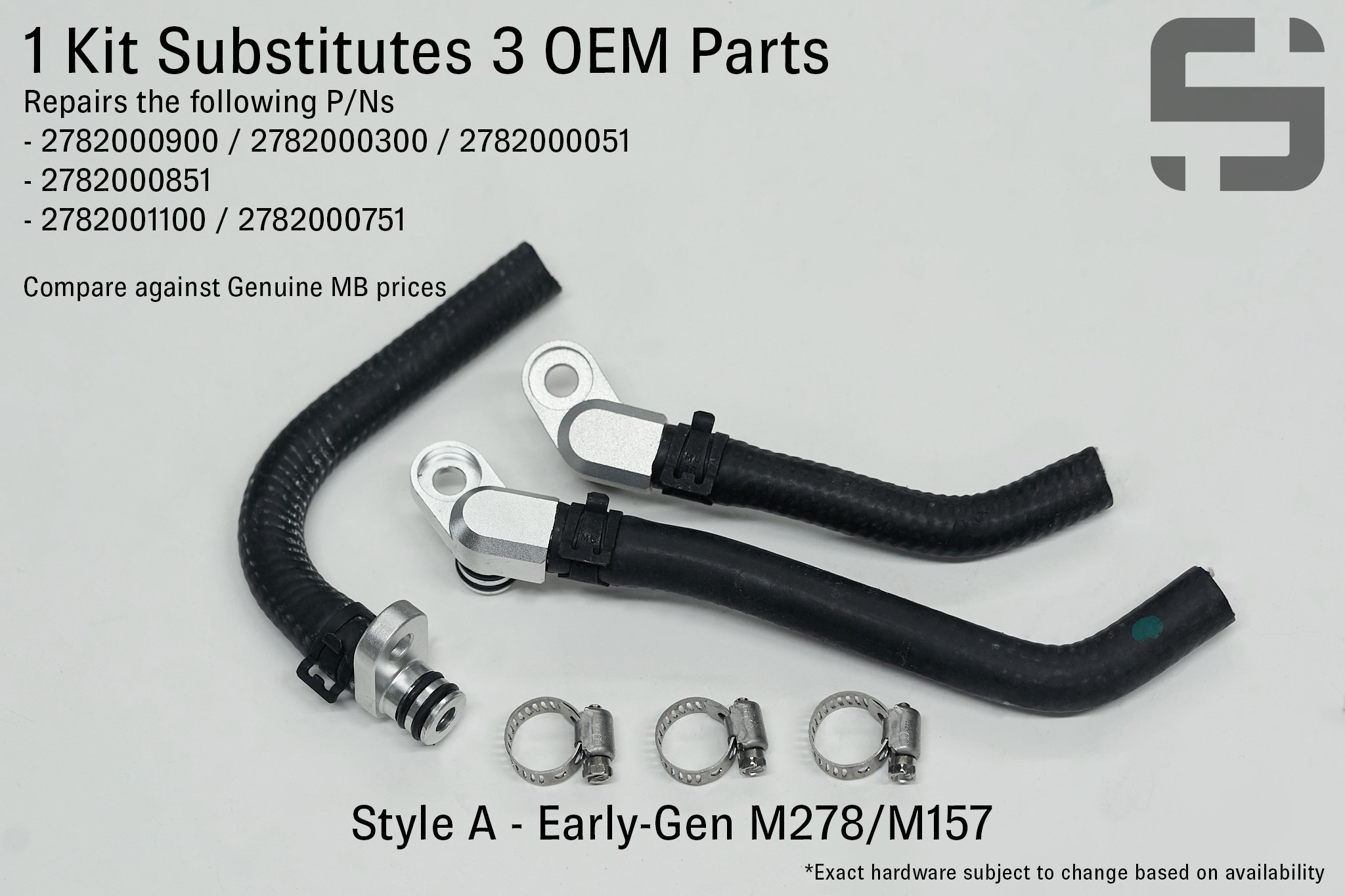 M278/M157 Billet Upgraded Turbo Coolant Lines - Style A Kit