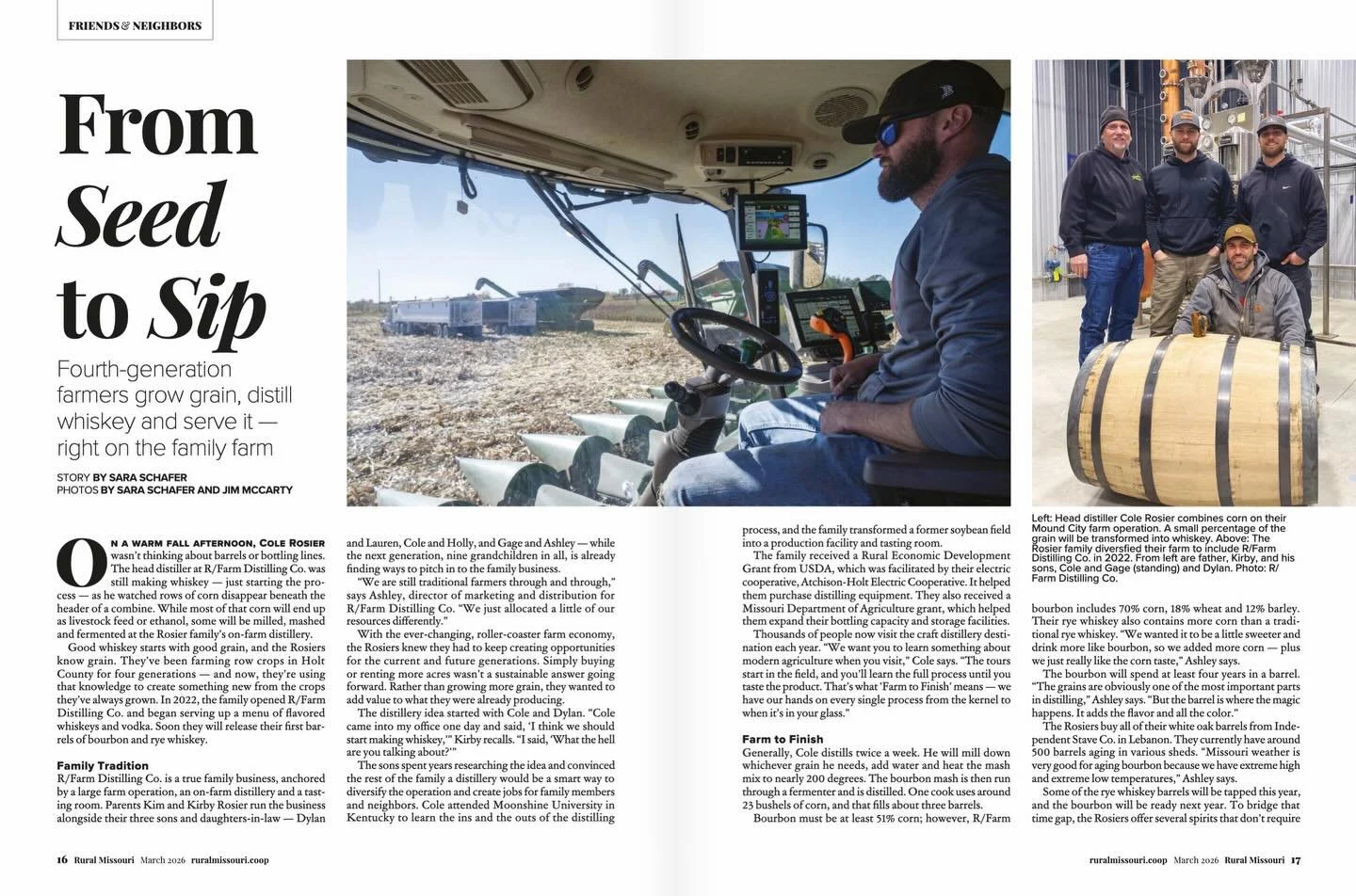👀Check out our feature in Rural Missouri for the month of March! We loved having their crew on the farm and at the distillery to show them a day in the life on our farm. Thankful for their feature! Check out the march issue now and our story feature