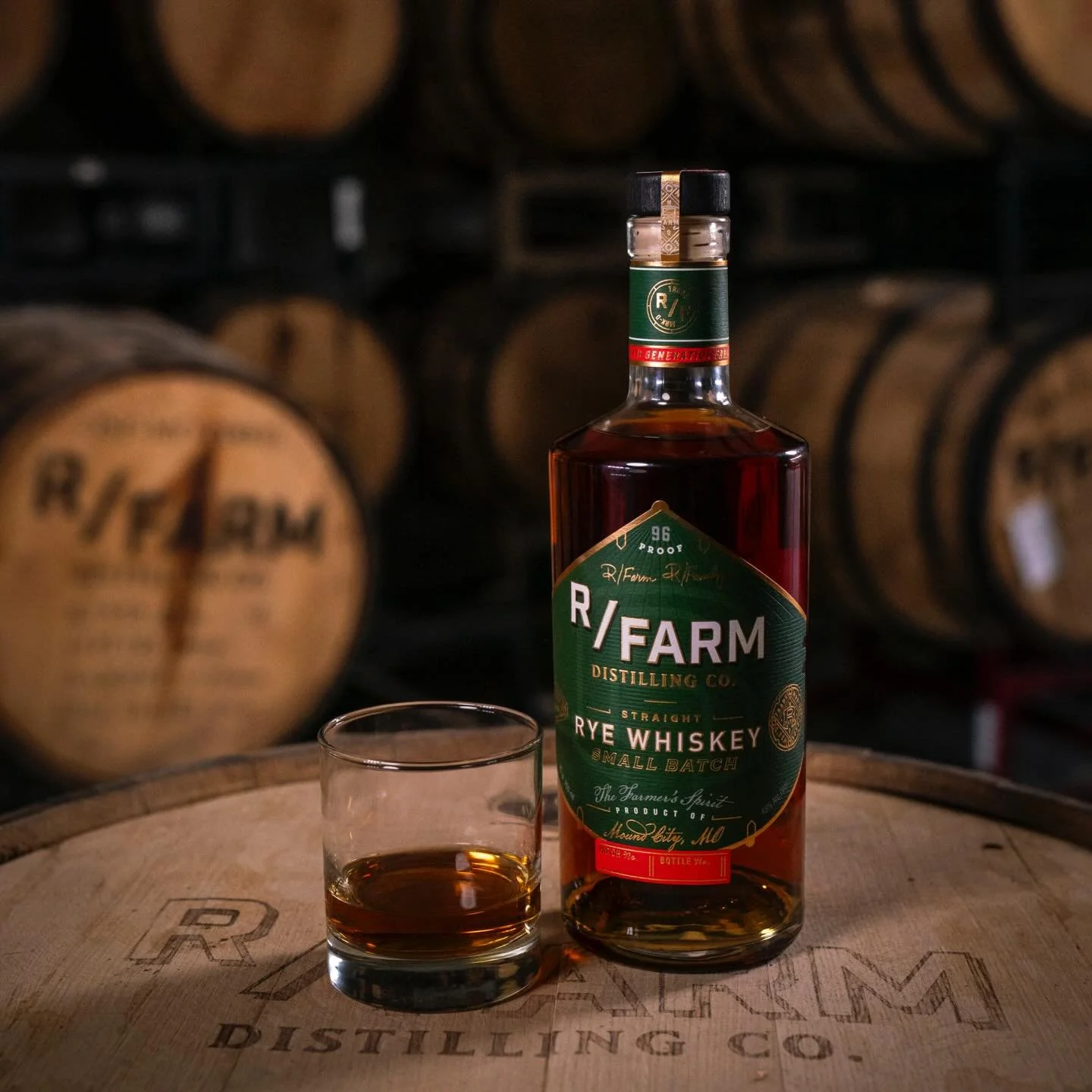 R/Farm Rye Whiskey. Not sourced. Grown. From our Fields To Your Glass. 🥃🥃 Releasing Saturday, May 2nd at our farm. 

R/Farm Rye Whiskey 
🥃🥃🥃🥃🥃🥃🥃
Small Batch
Sweet Mash
Age: 3 years 
Mash Bill: 52% rye, 36% corn, 12% barley 
Proof: 96 
Barrel