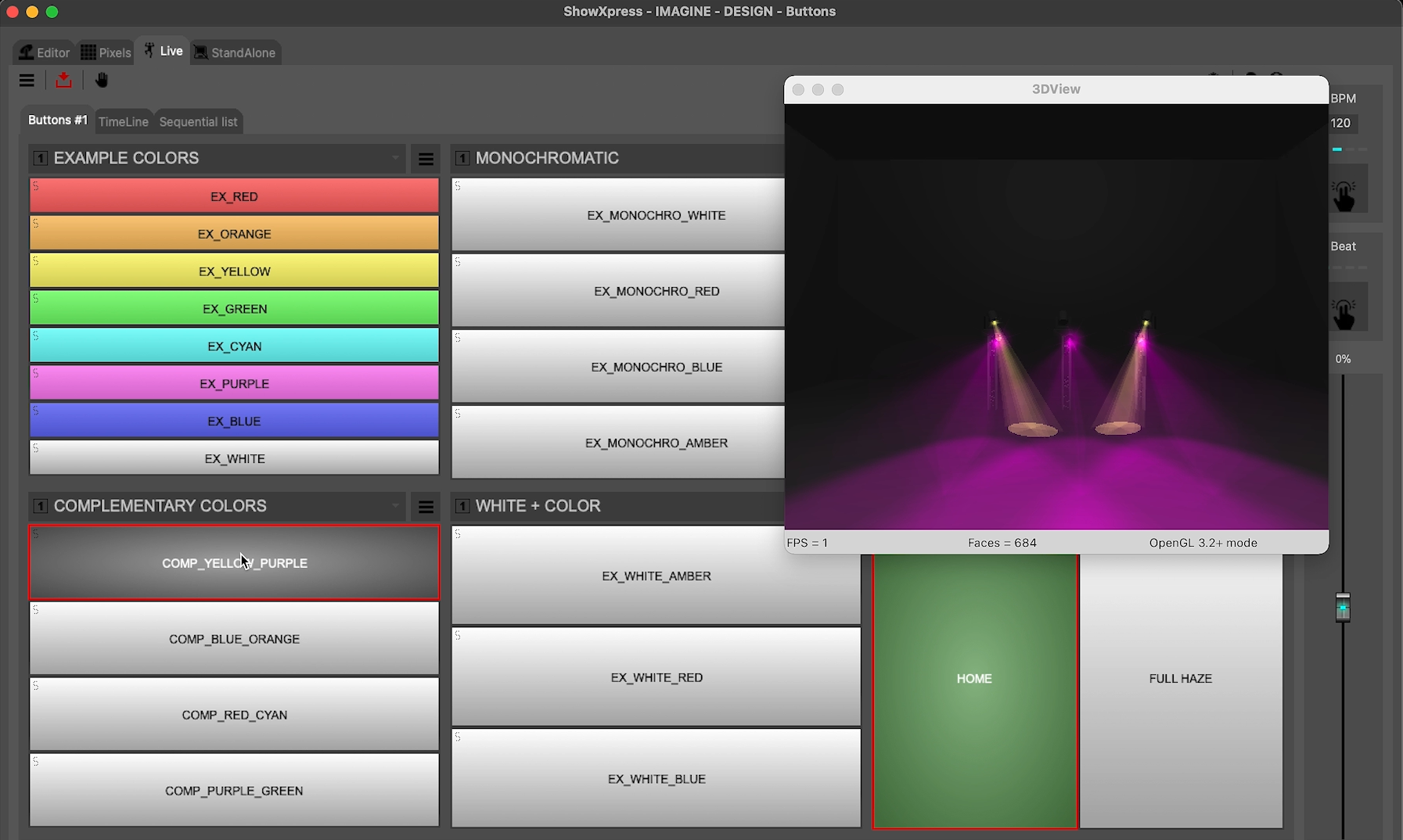 IMAGINE (LIGHTINGCONTROLLER) — SHOWXPRESS TRAINING