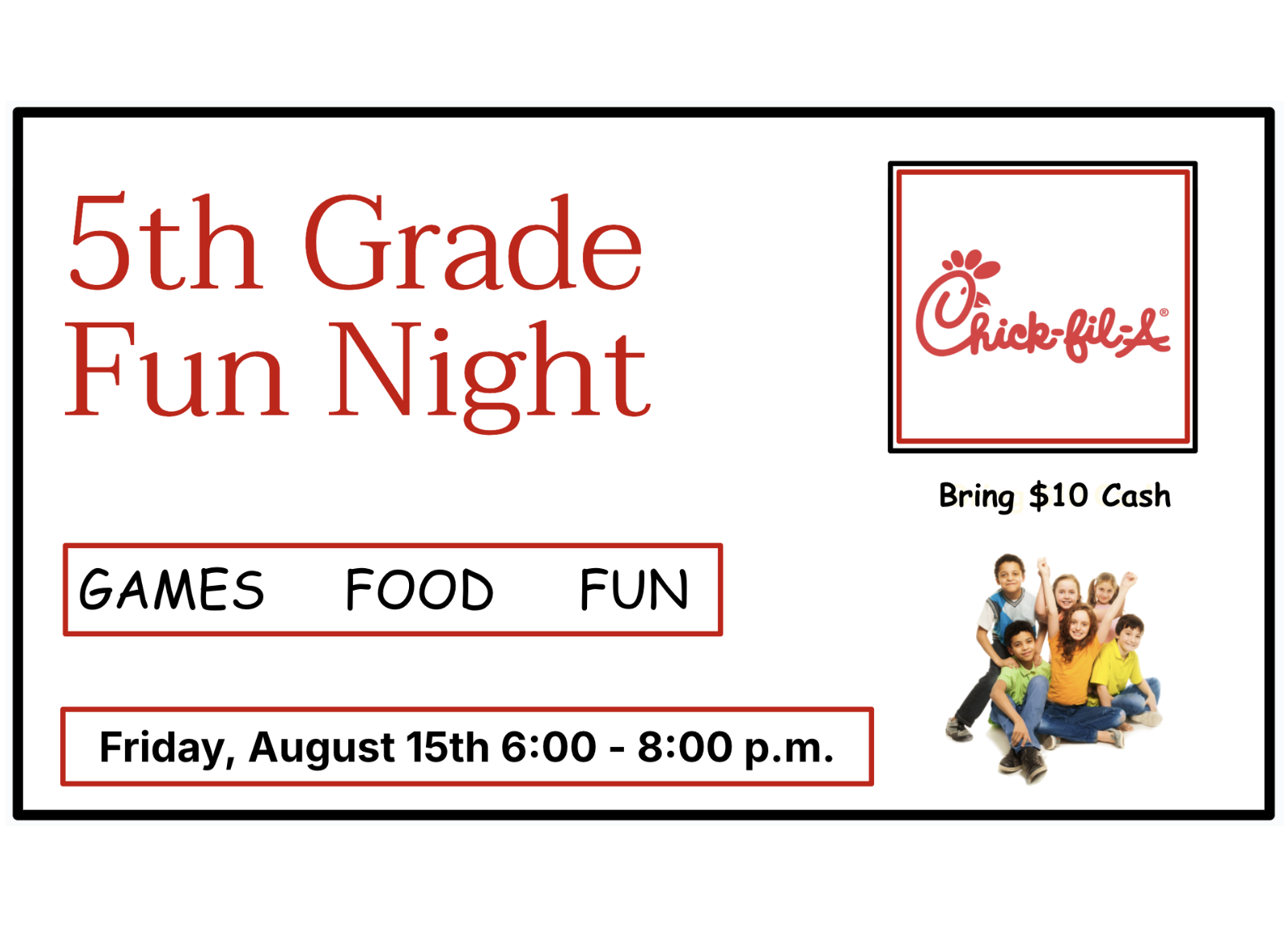 5th Grade Fun Night