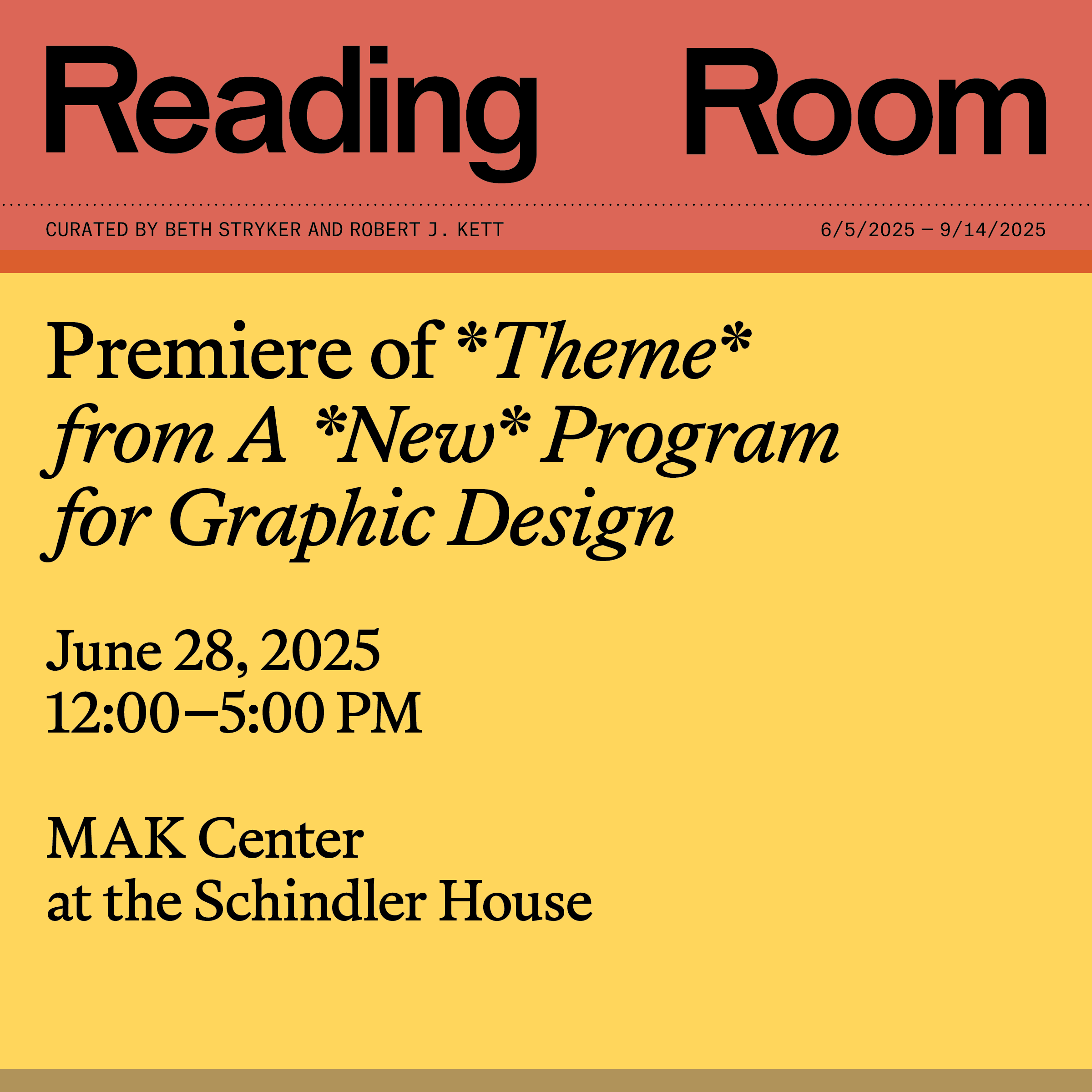 Premiere of *Theme* from A *New* Program for Graphic Design
