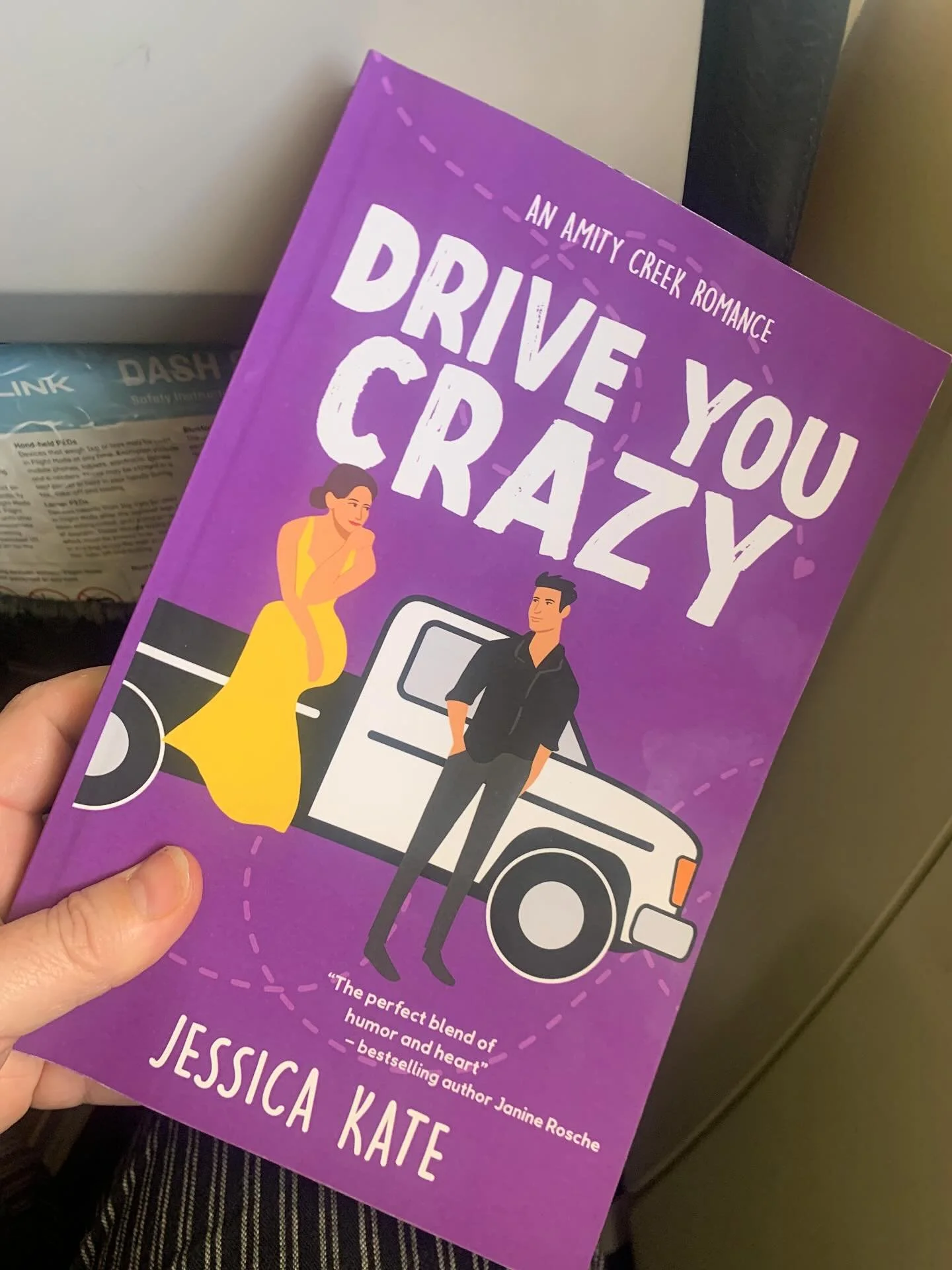 A little #romcom for the flight home…đź’ś Drive Me Crazy by @jessicakatewriting 
#christianauthorsofinstagram #amreadingromance