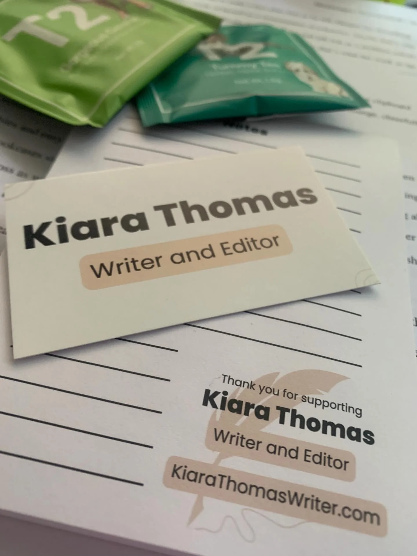 Such a pleasure to support awesome people launching awesome writing businesses! Especially when they leave little thank you gifts at my door. 
Everyone, check out Kiara Thomas - writer and editor today!
@kthomas2911 #writinglife #authorssupportinga