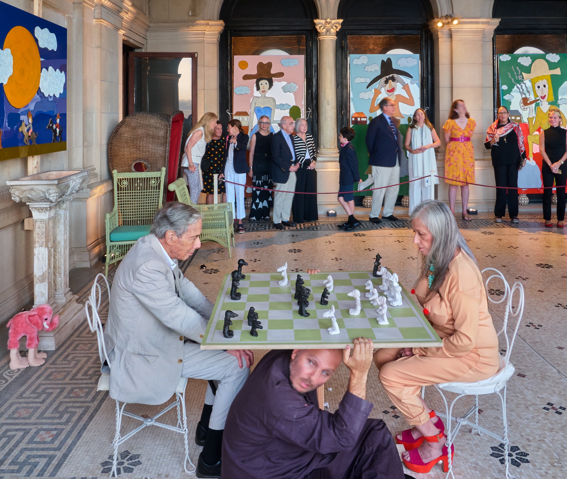 HADI FALAPISHI, CINDY SHERMAN, CALVIN TOMPKINS. Breakers, Newport, RI. 