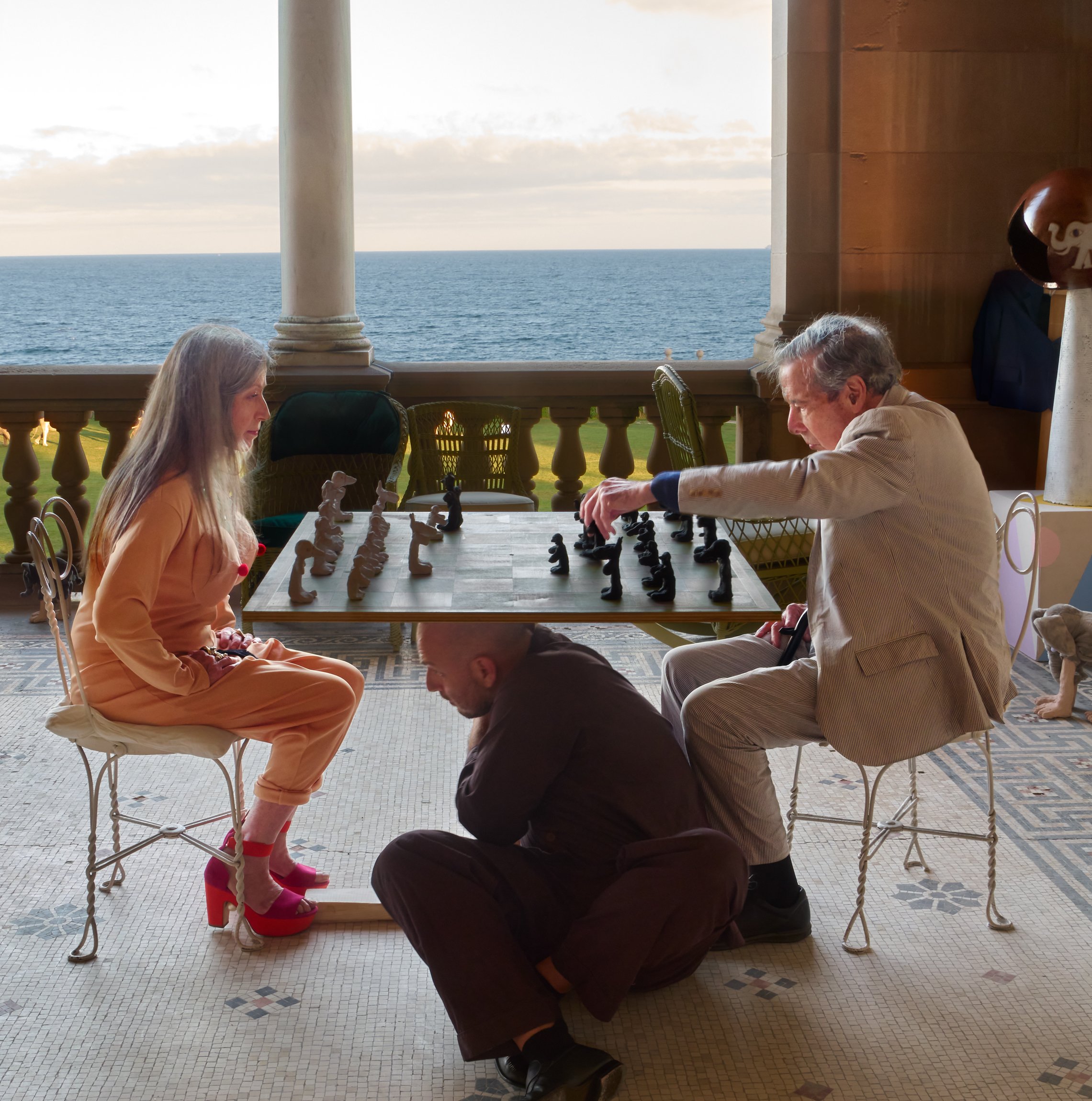 HADI FALAPISHI, CINDY SHERMAN, CALVIN TOMPKINS. Breakers, Newport, RI. 