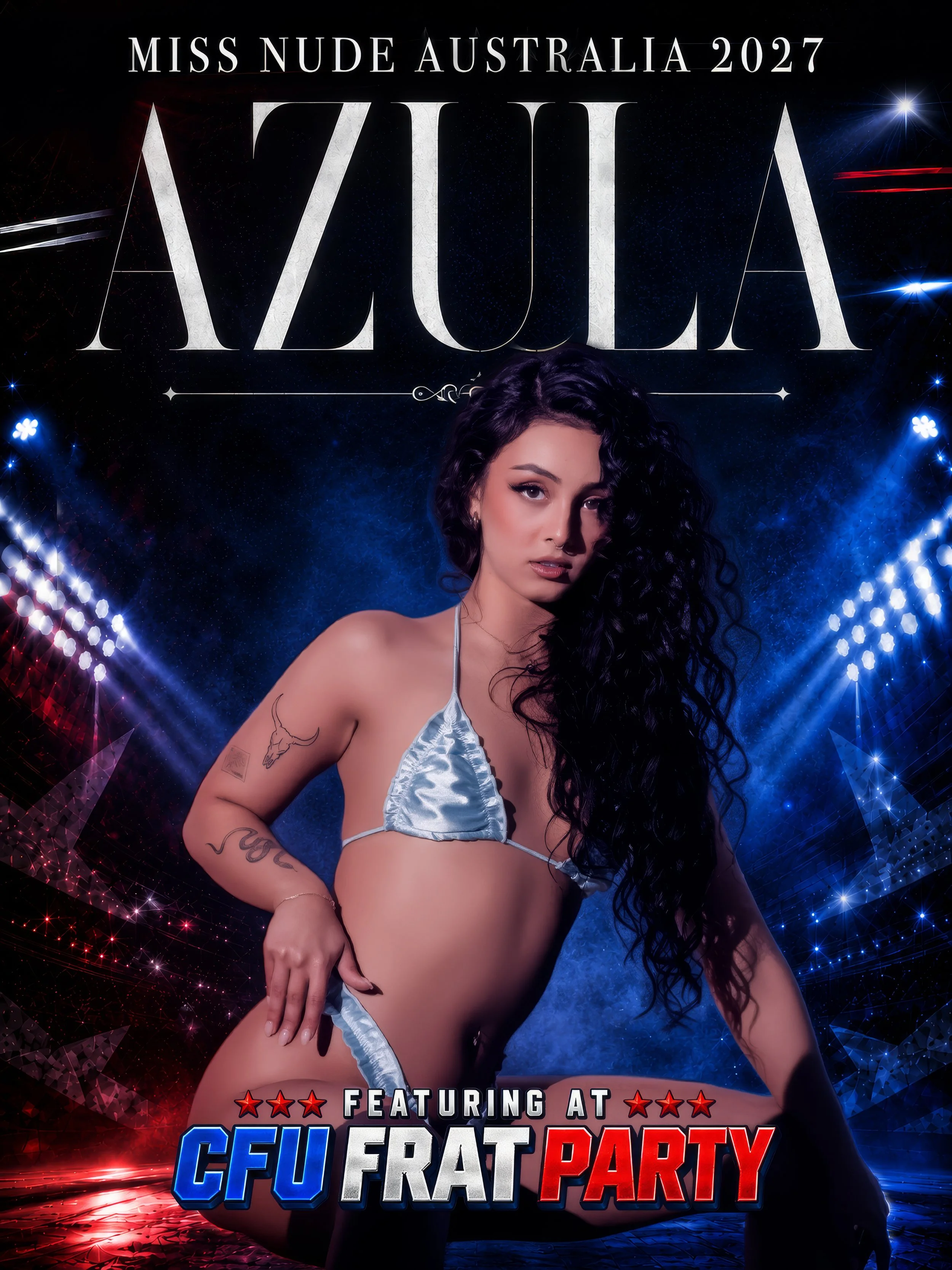 Miss Nude Australia 2027 Winner Azula Headlines Centrefold’s NFL Melbourne Frat Party