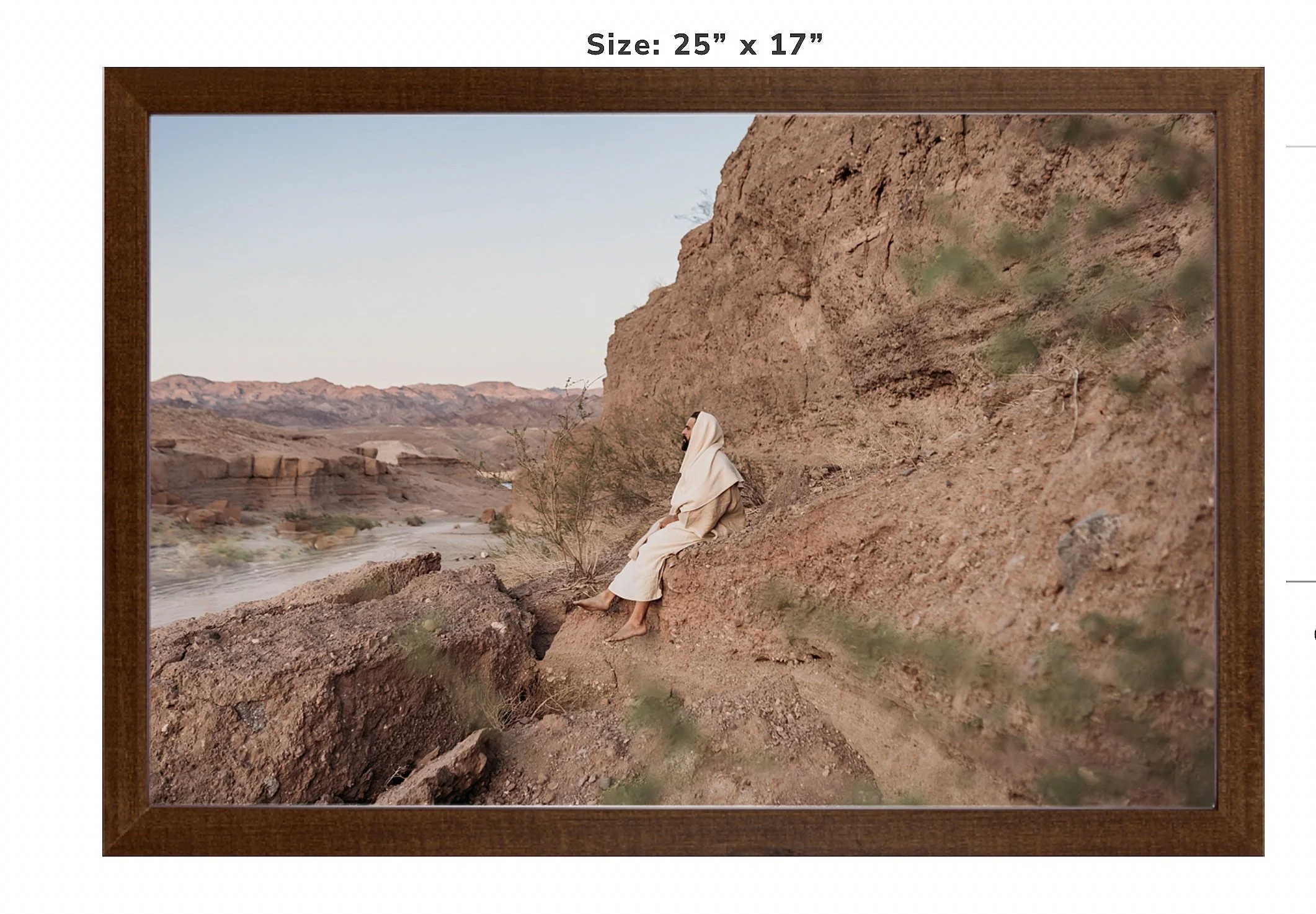 Christ at waters edge. Christ on mount.