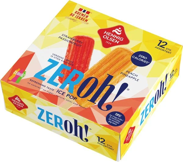 ZERoh! Ice pop 10-pack med Strawberry passionfruit og Peach pineapple