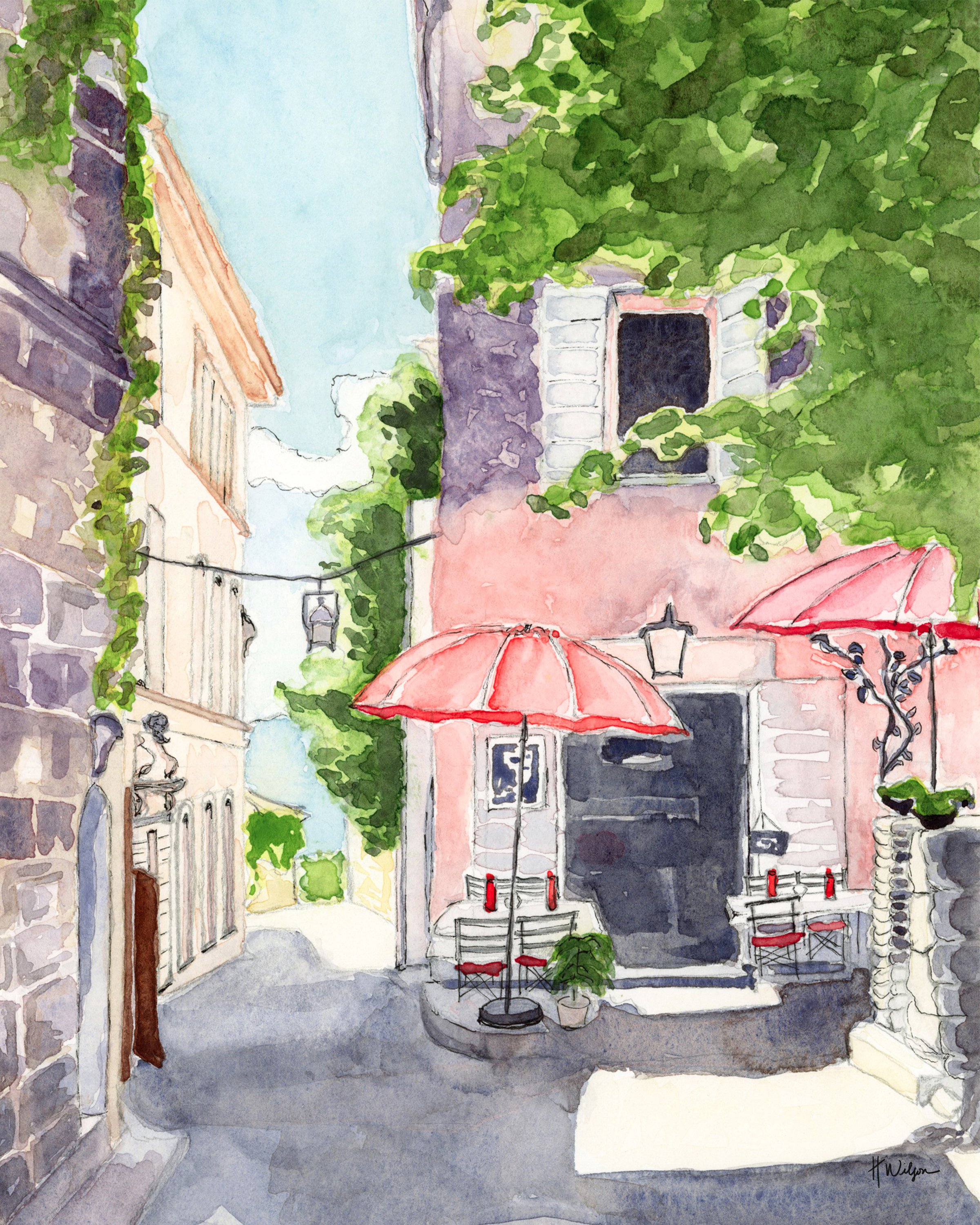 Cafe in Gordes Print