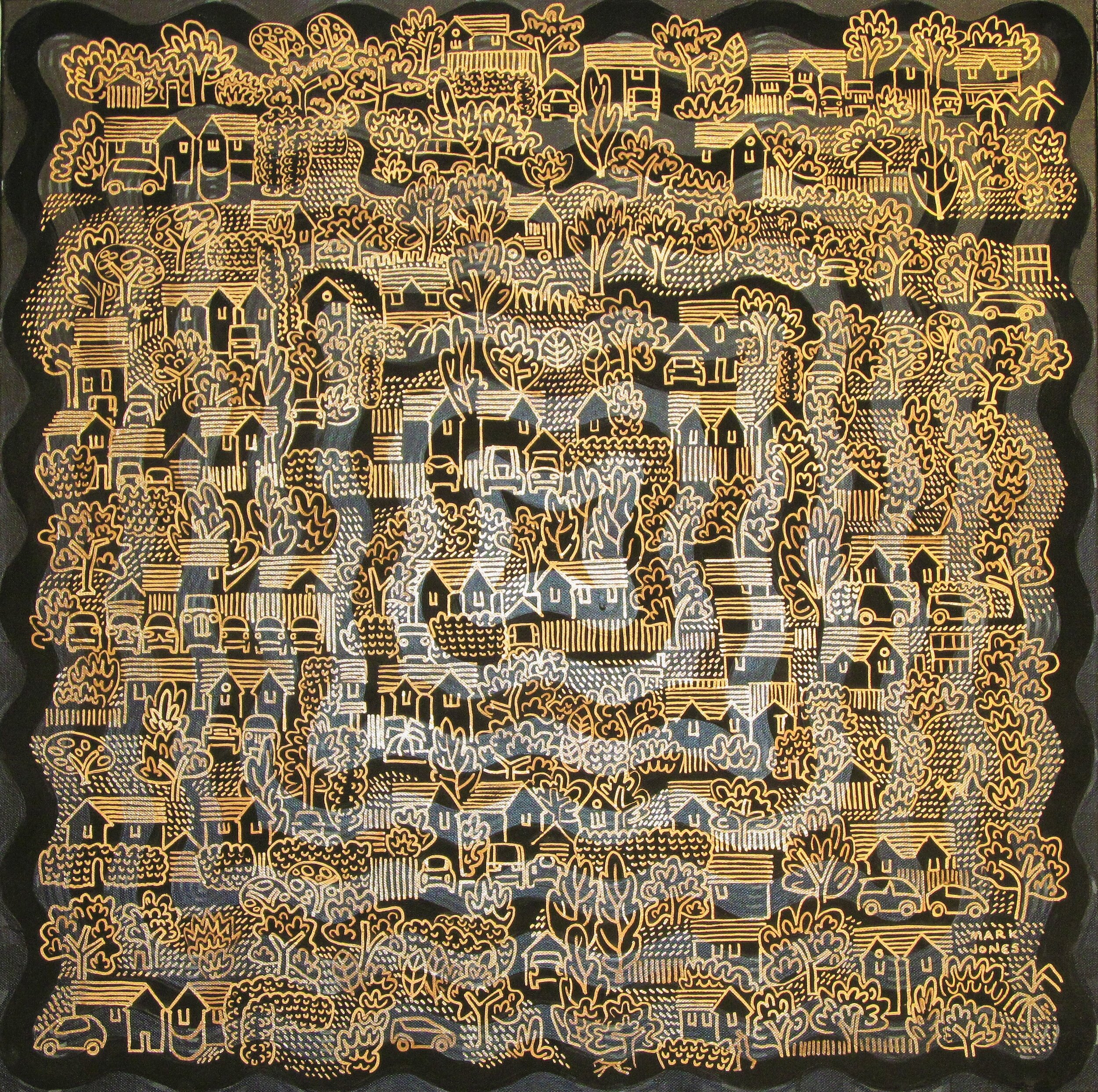 Mark Howard Jones Moon walk Copper Carbon Acrylic landscape painting canvas