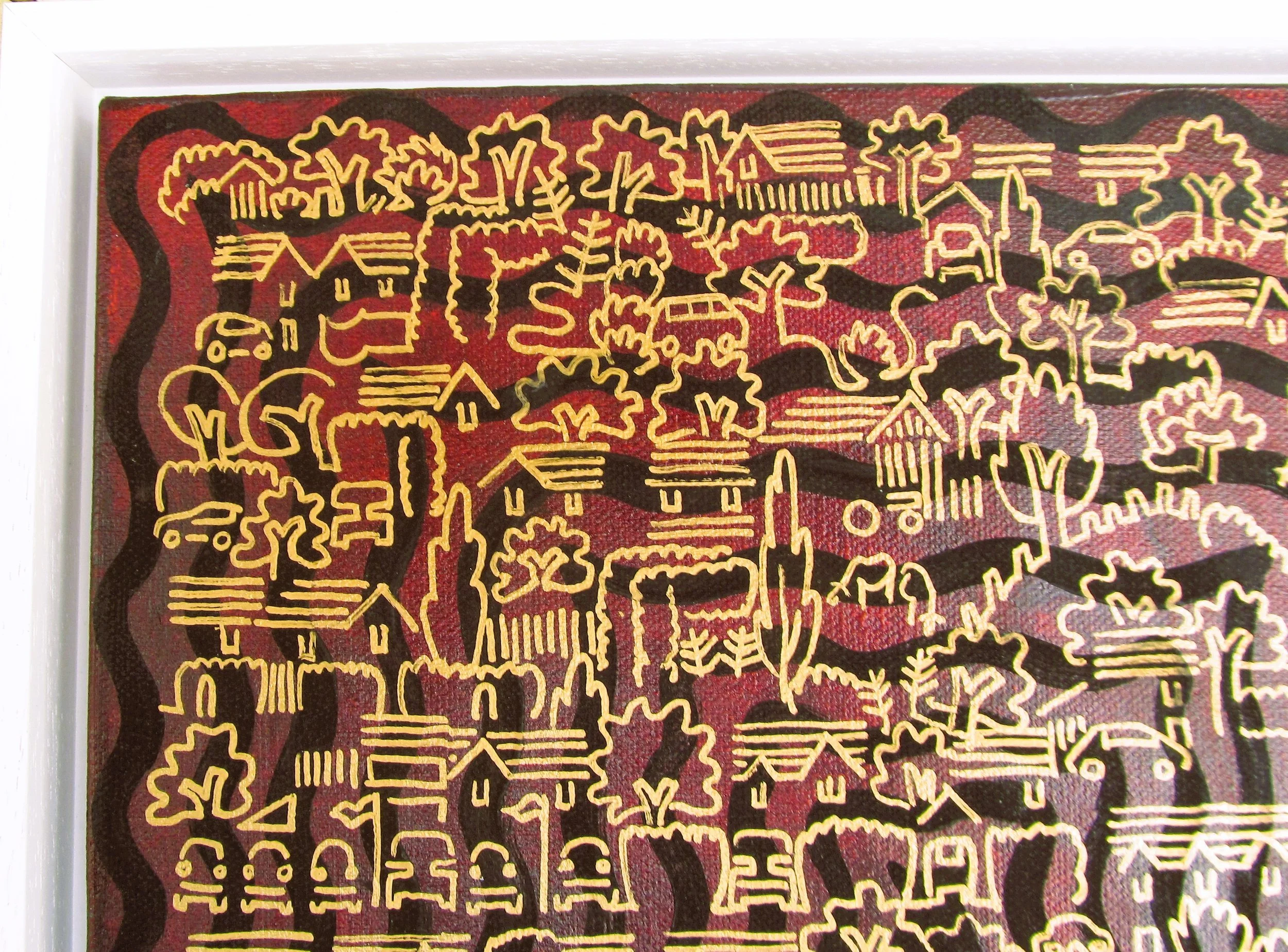 Acrylic Painting Copper Sunset Walk close up Mark Howard Jones Art