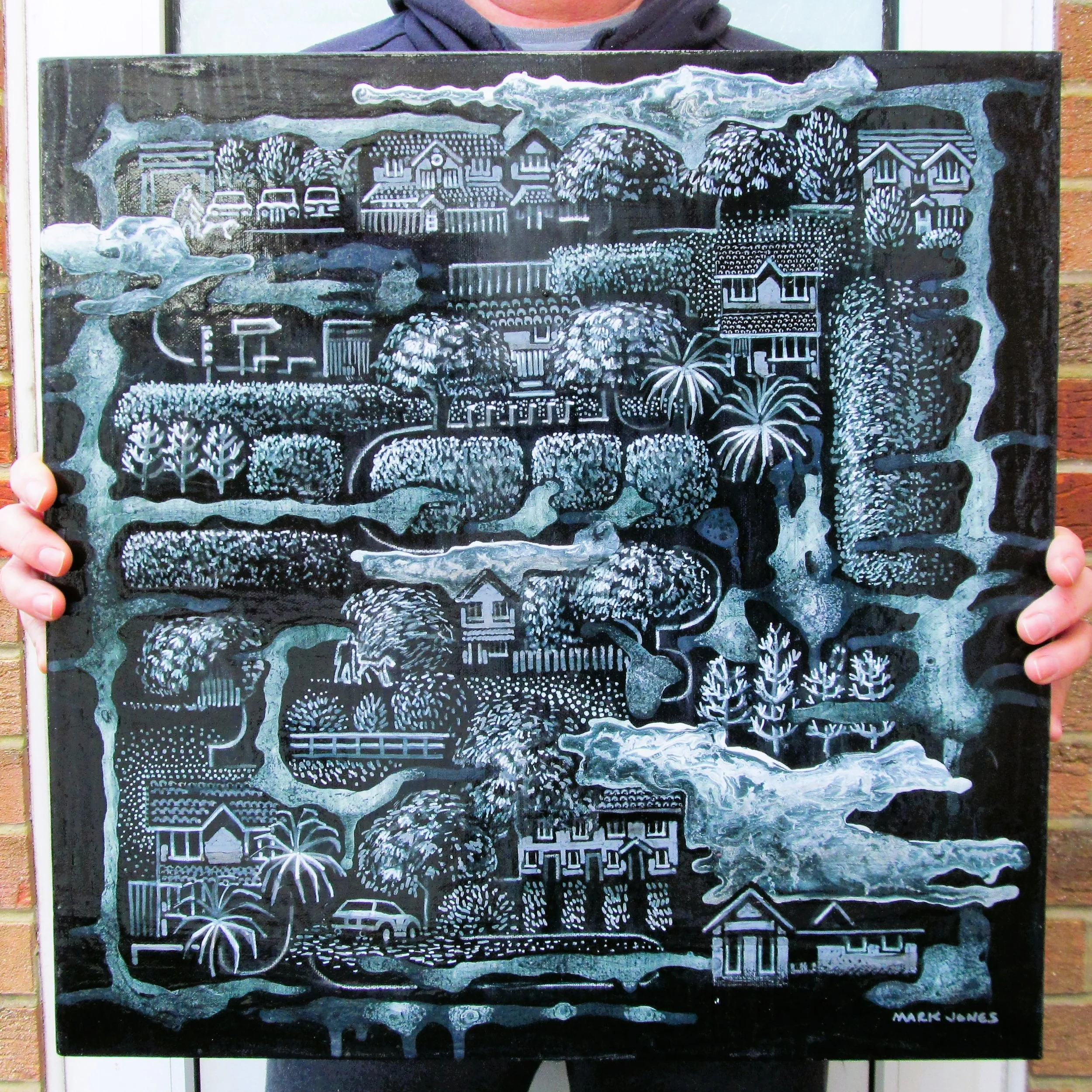 Walking in moonlight acrylic painting on canvas mark howard jones art