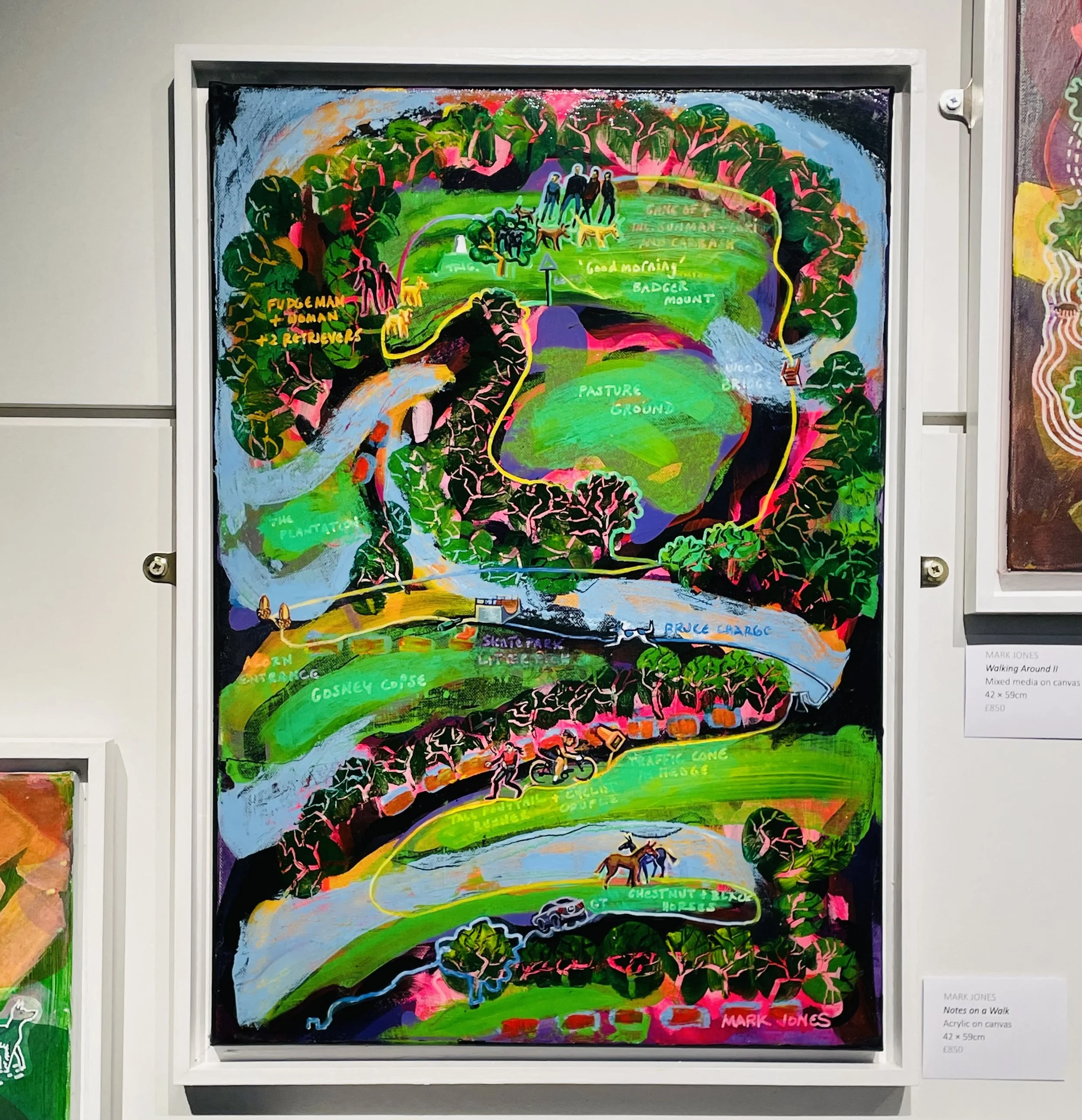 Notes on a walk, Acrylic on canvas framed 42 x 59 x 2cm Mark Jones.jpeg