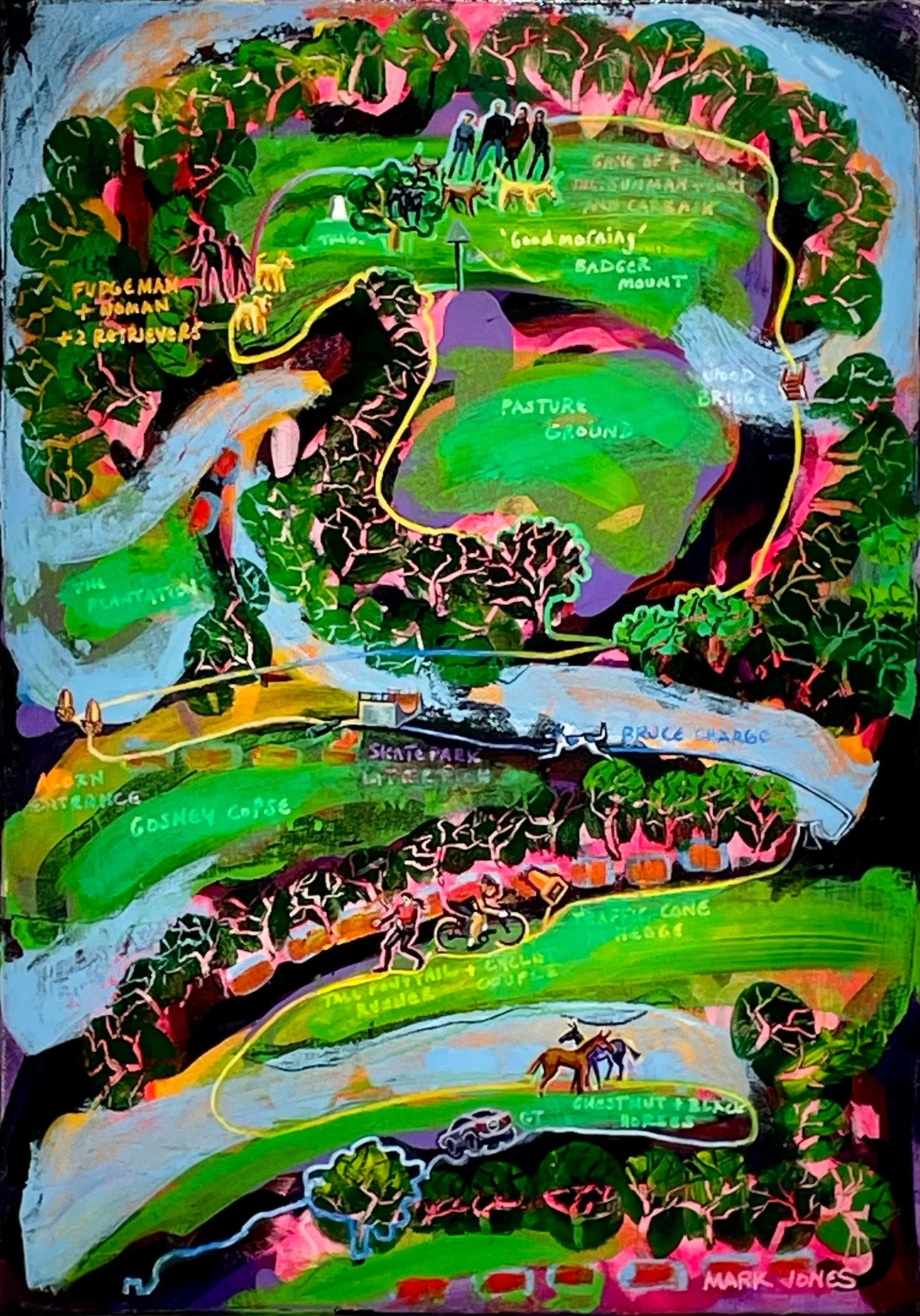 Notes on a Walk, original acrylic painting by Mark Howard Jones