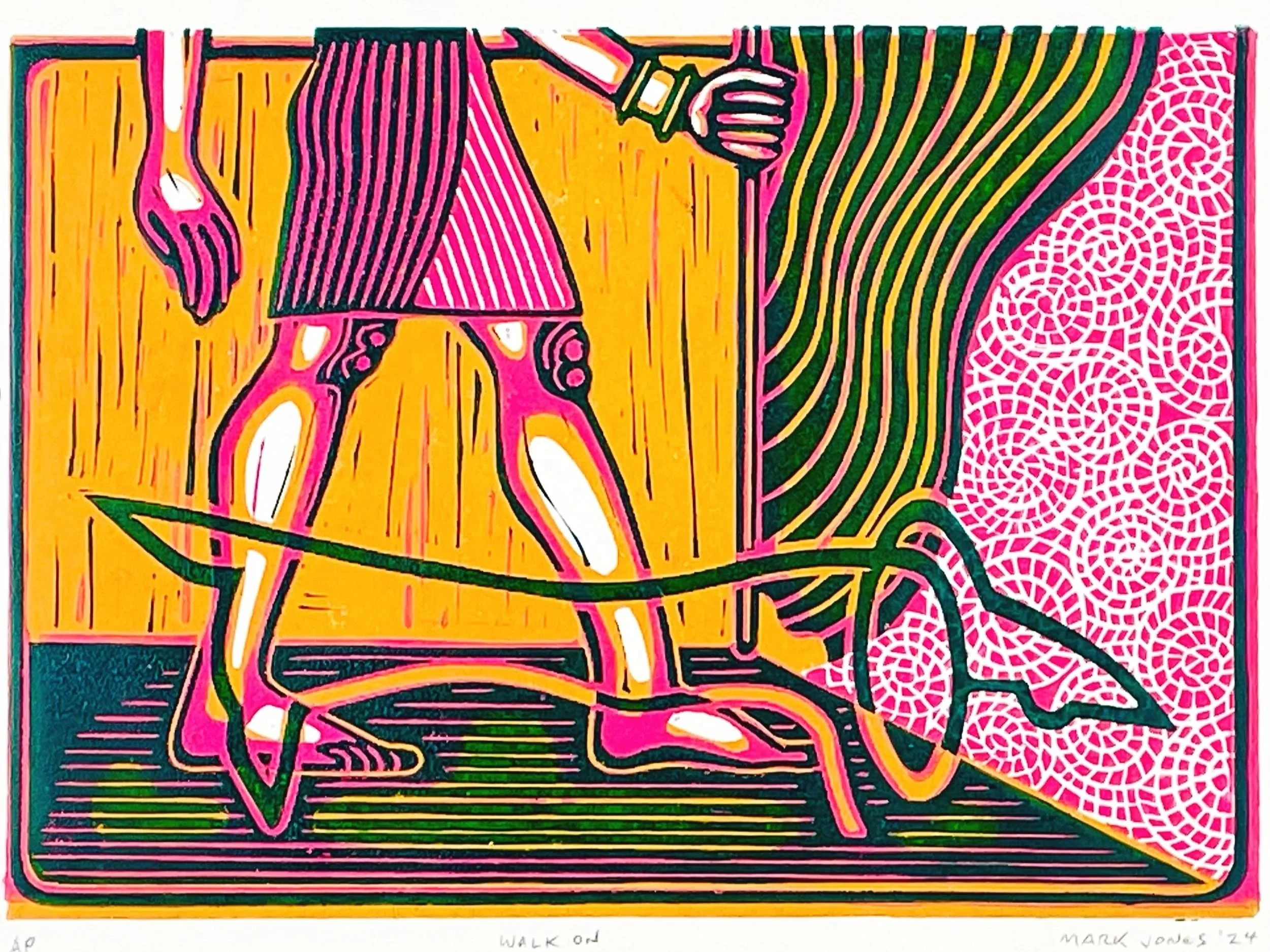 Handmade Linocut Print | Ancient Egyptian Prince & Dog