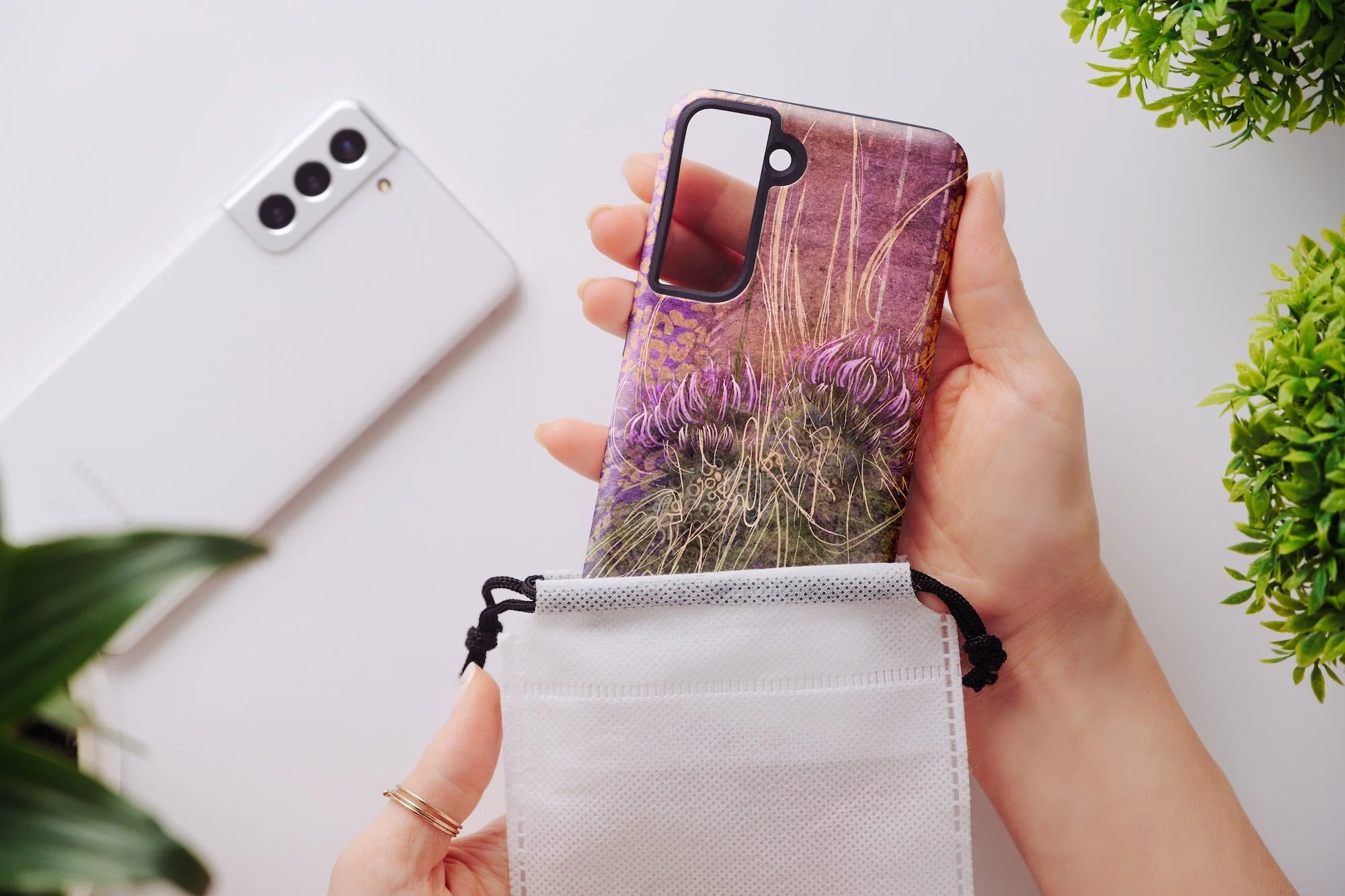 Beautiful samsung galaxy art phone case design featuring a scottish thistle