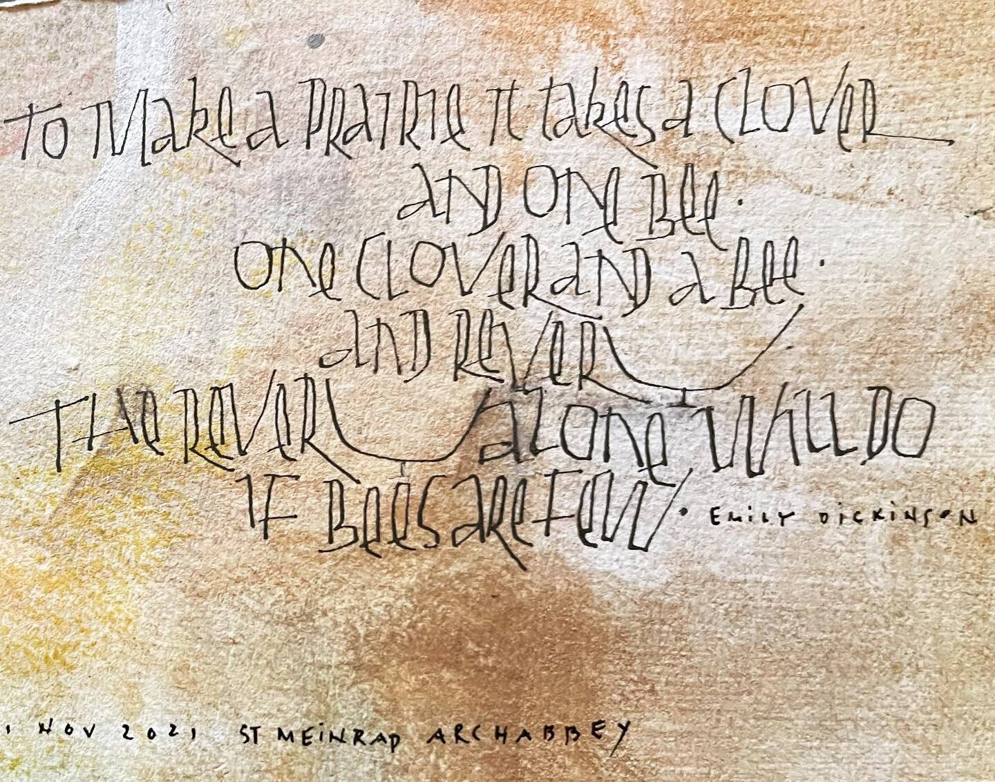 &ldquo;To make a prairie it takes a clover and  one bee&hellip;&rdquo; Emily Dickinson knew how to create through activating imagination, having dedicated time for reverie. What a great word, reverie. #poetry #sketchbook #lauriedoctor #emilydickinson