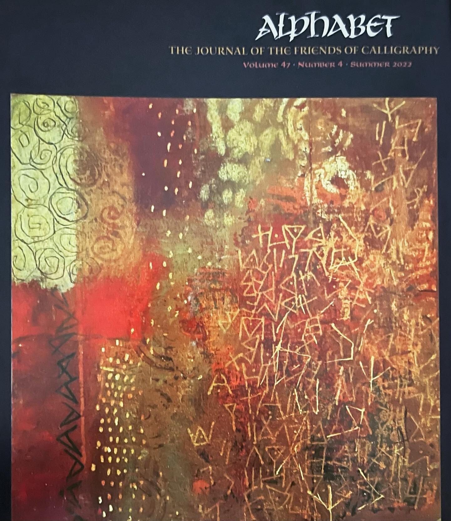 My work with a special feature on my invented alphabets in this issue of &ldquo;Alphabet&rdquo;. To see more and work from my students go to link in my bio. #friendsofcalligraphy #workshop #taosnewmexico #taos