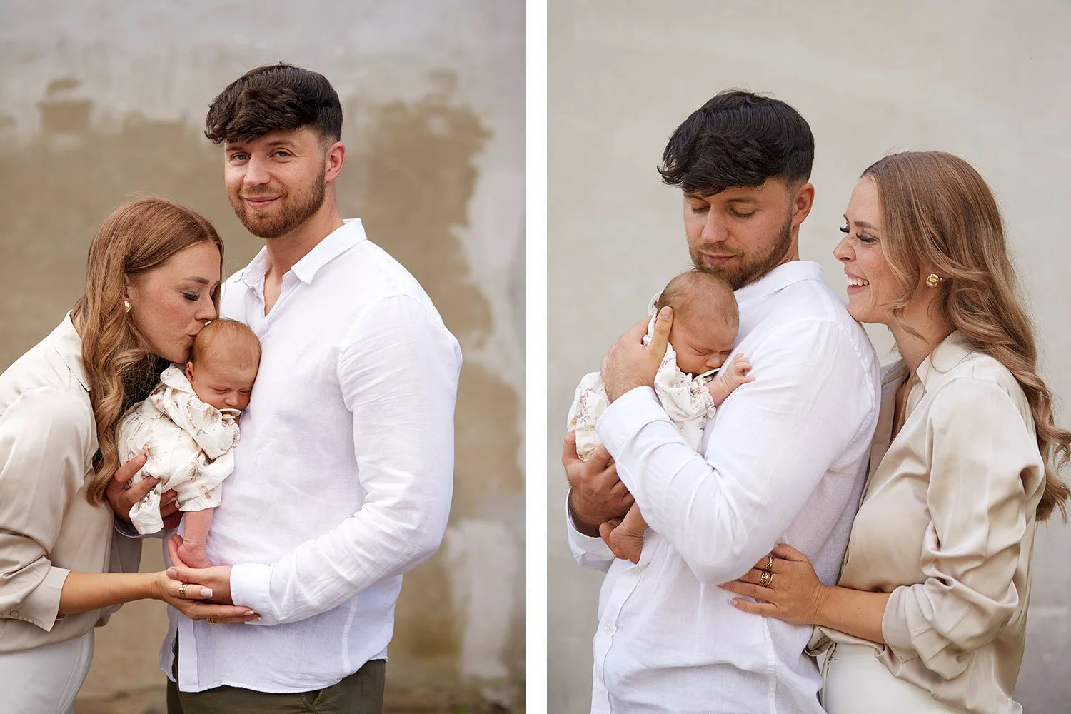 Eltern halten ihr neugeborenes Baby auf dem Arm