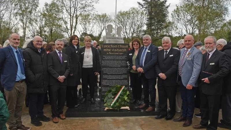 The Tourmakeady Ambush monument committee at the ceremony on Sunday in Tourmakeady. Photo: Conor McKeown