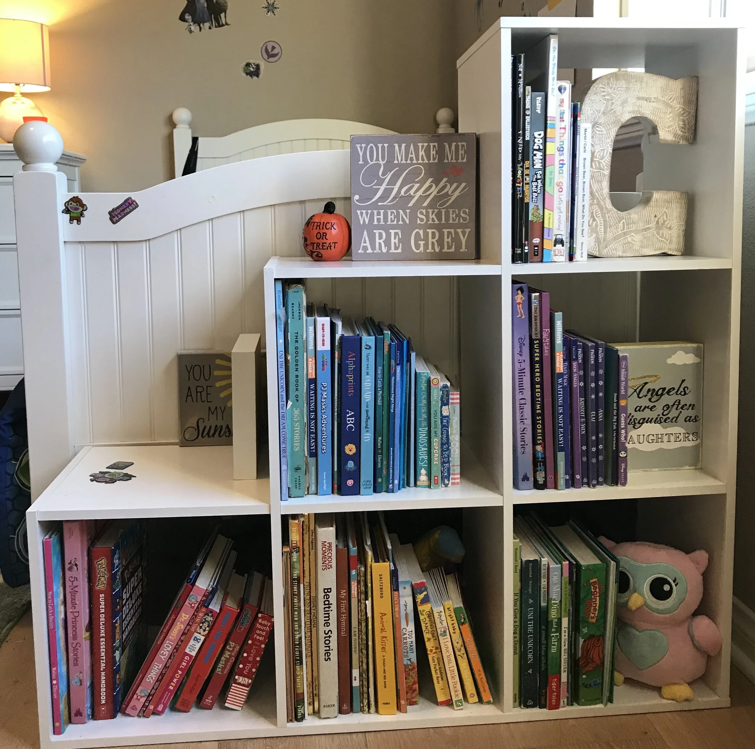 Decluttered and organized books, child's bookcase.jpeg