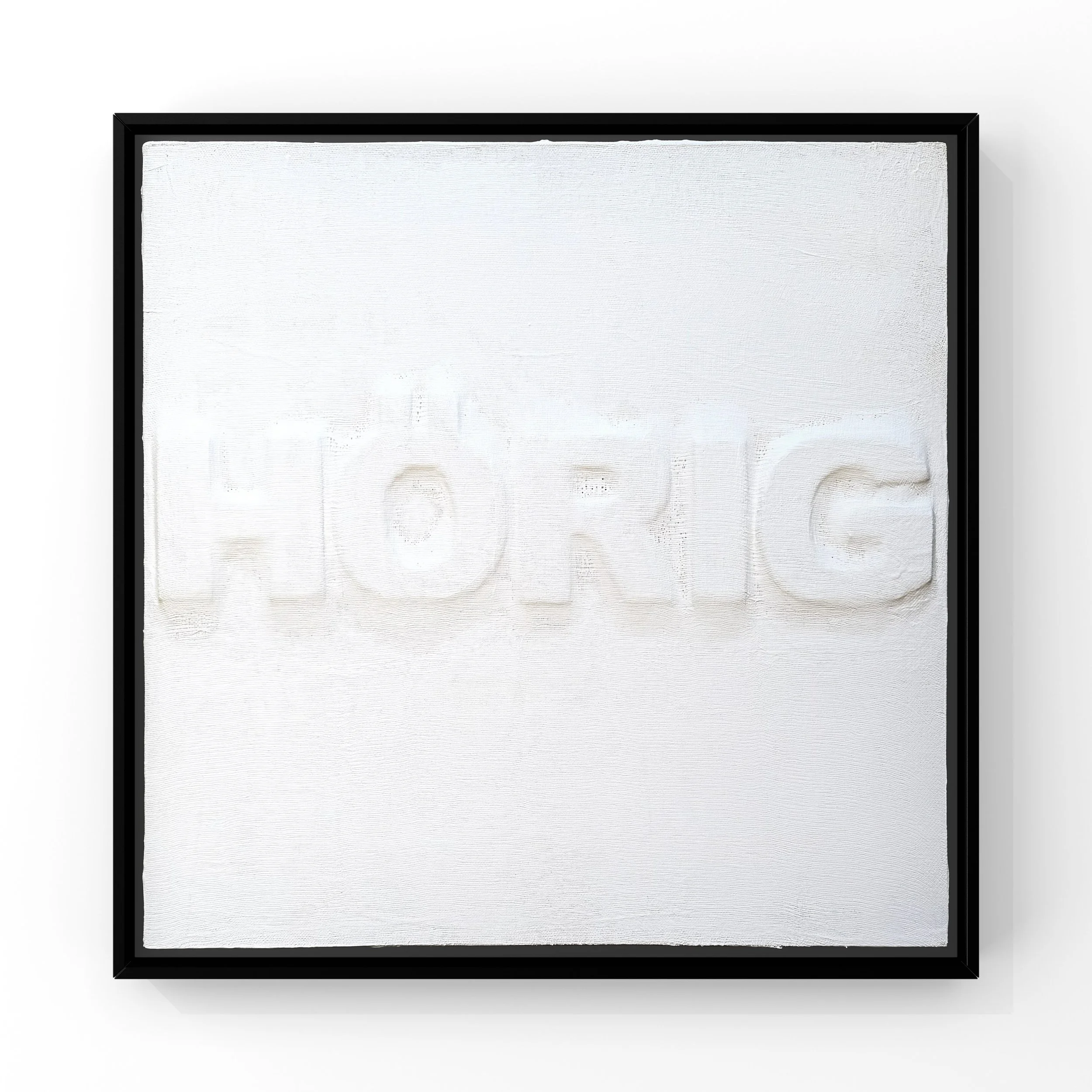  Hörig  
 2025
 Linen, cardboard and acrylic paint on wood