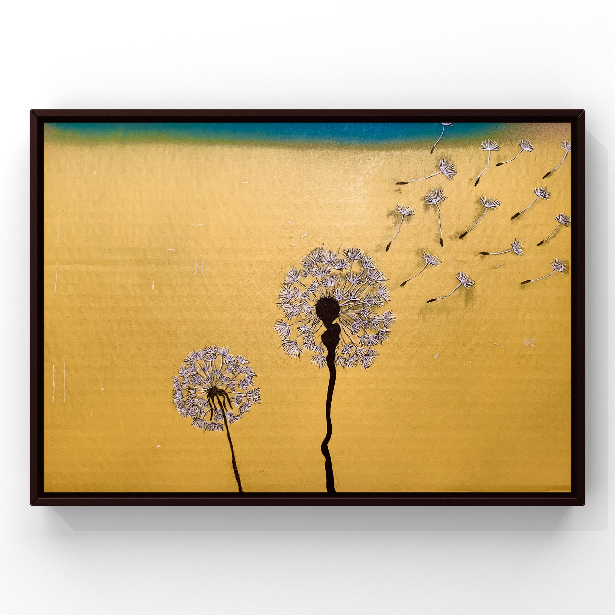 Urban dandelion  
 2025
 Mixed media on cardboard