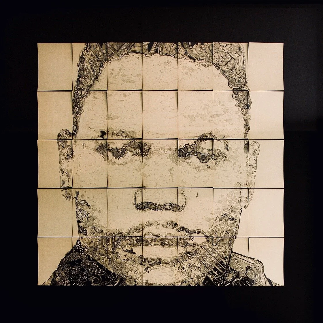  Omofuma  
 2014
 Ink on paper
 100 x 100 cm
 framed