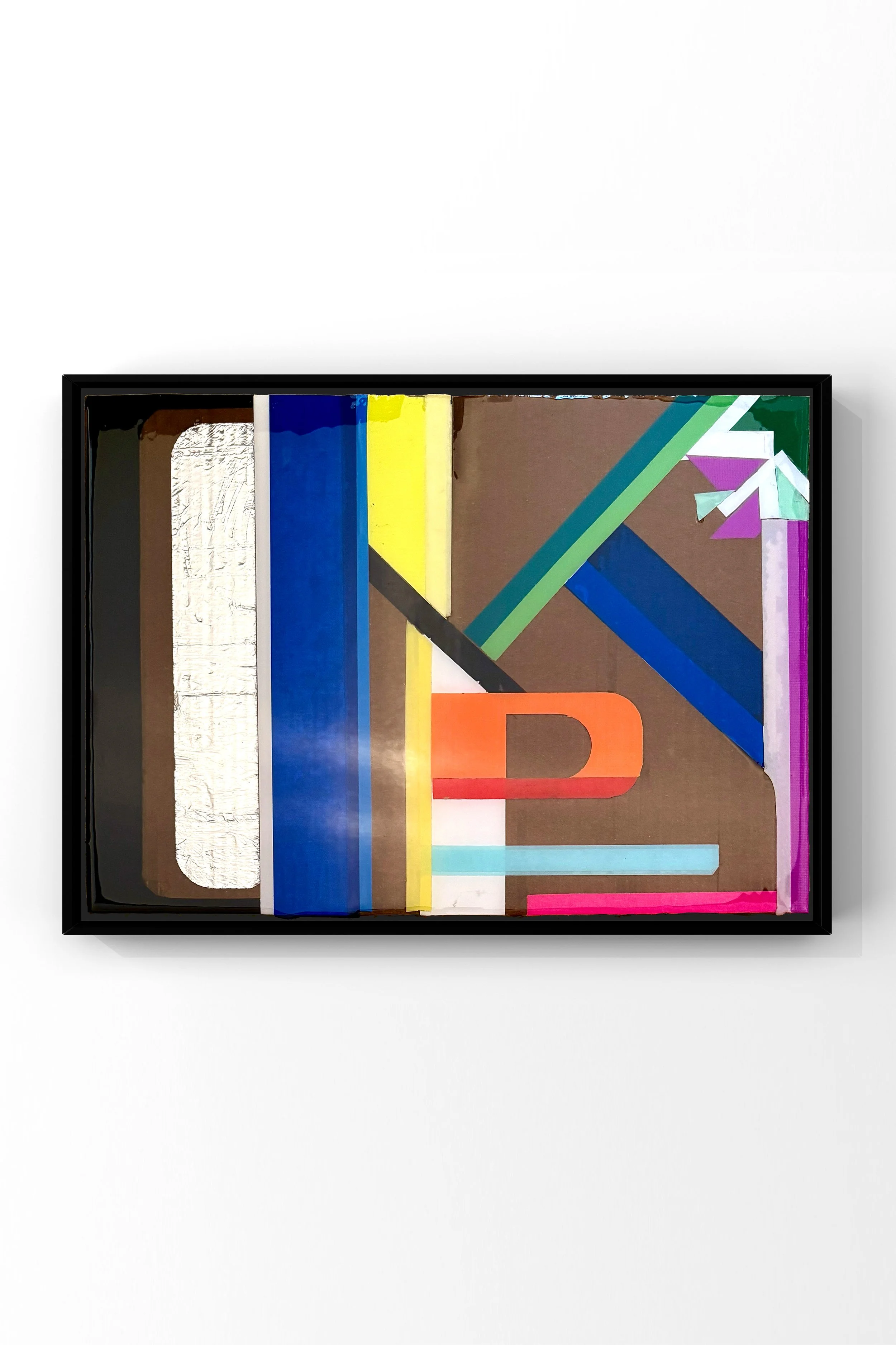  Okey  
 2025
 Tape and resin on cardboard