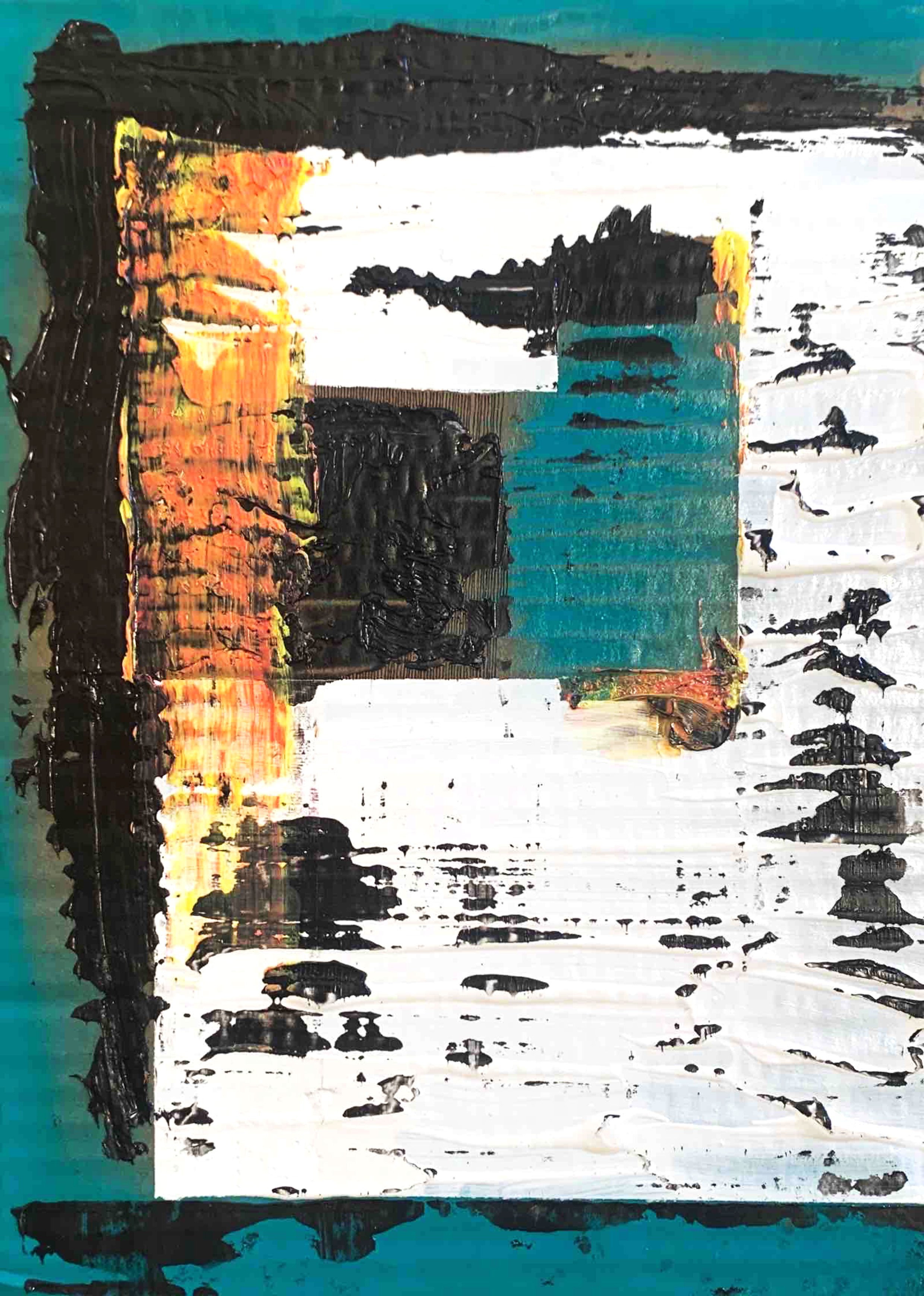  Eating O  
 2023
 Mixed media on cardboard