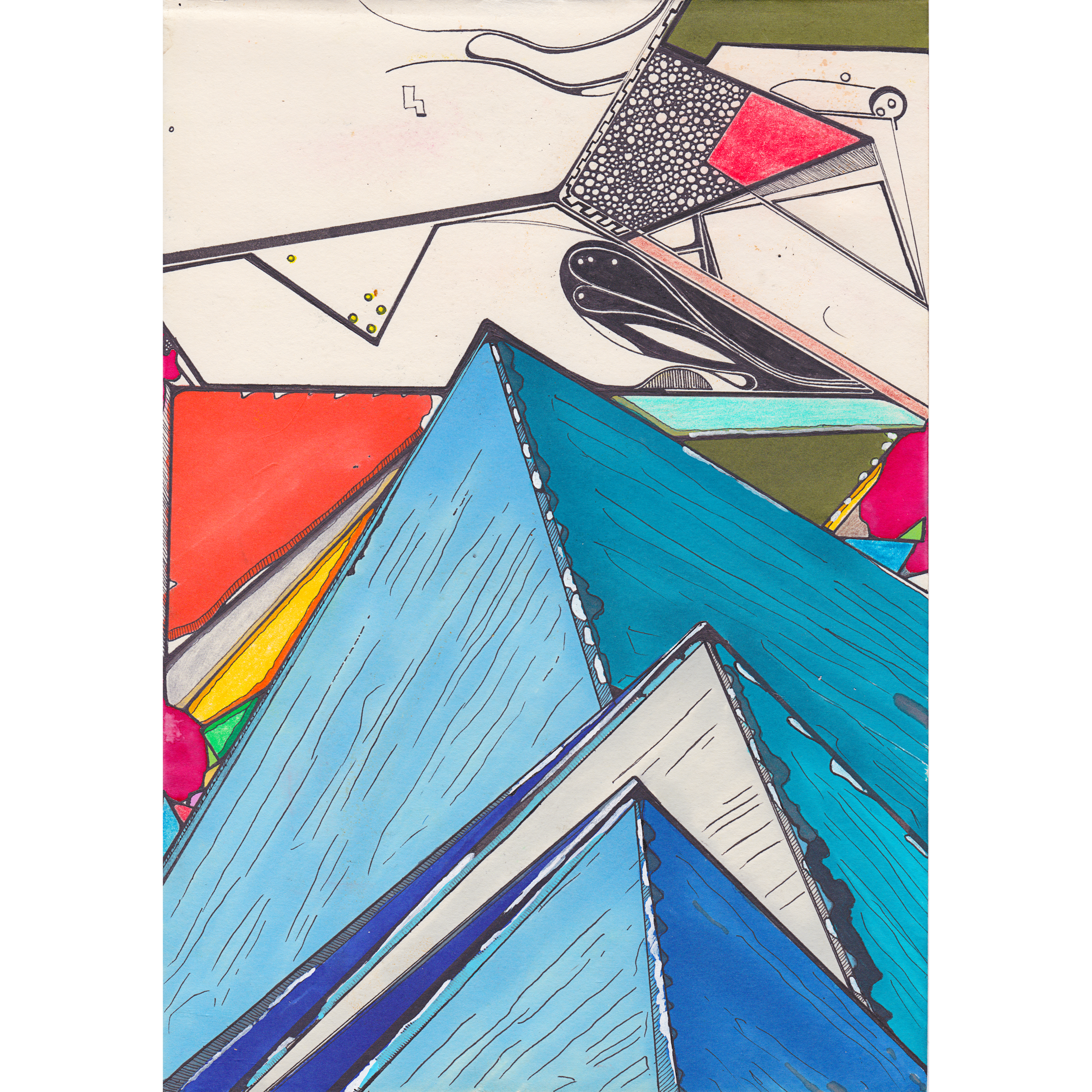  Mountains  
 2021
 Mixed media on paper
 28,9 x 20,7 cm 
 framed