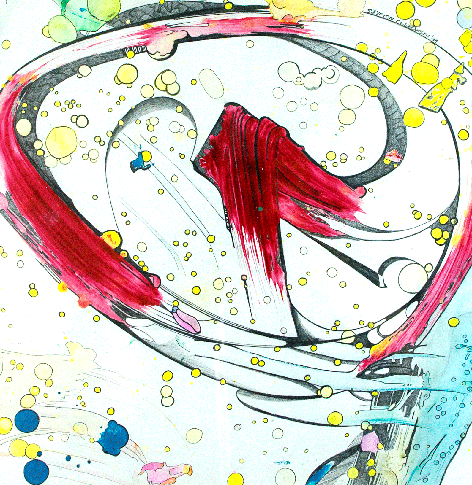  Formosa O  
 2011
 Mixed media on paper
 58 x 58 cm 
 framed