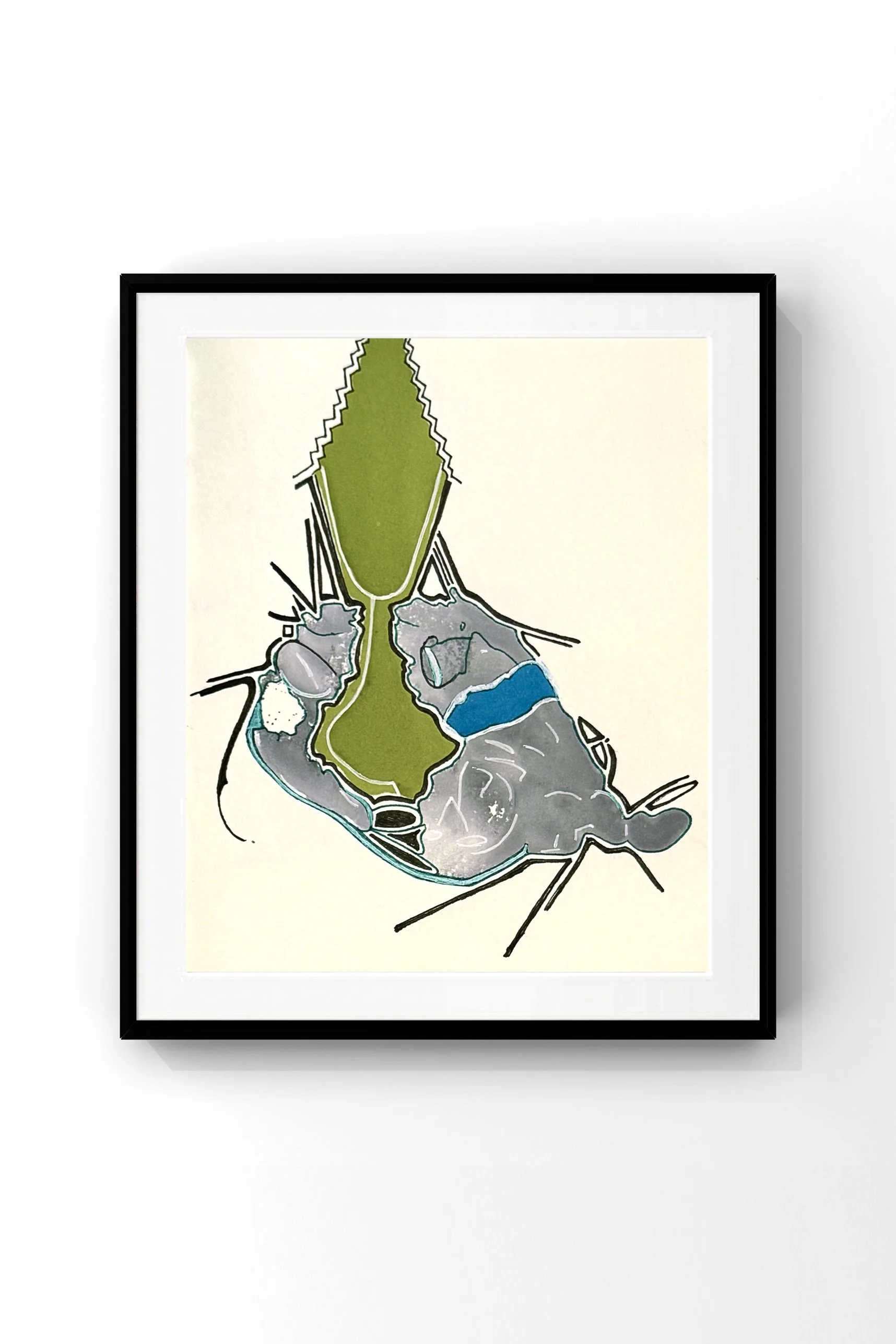  Bubble Fish  
 2025
 Mixed media on paper